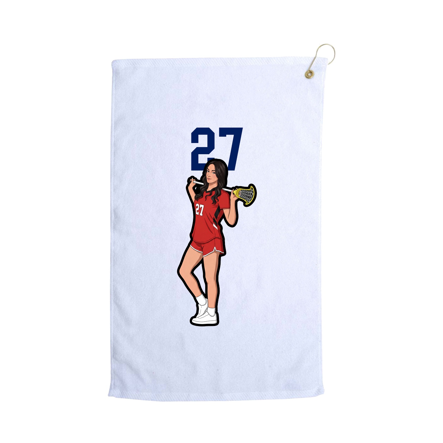 Golf Towel — Number Top in White