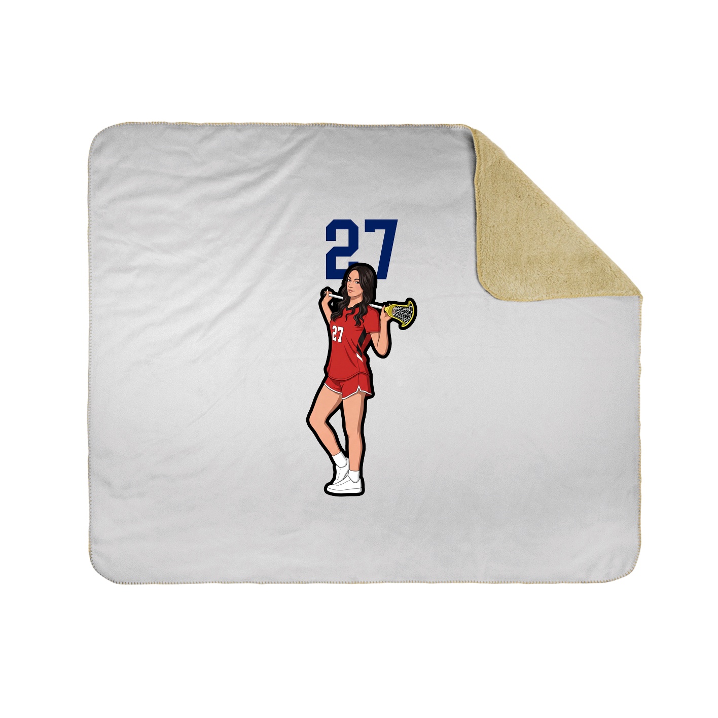 Throw Blanket — Number Top in White