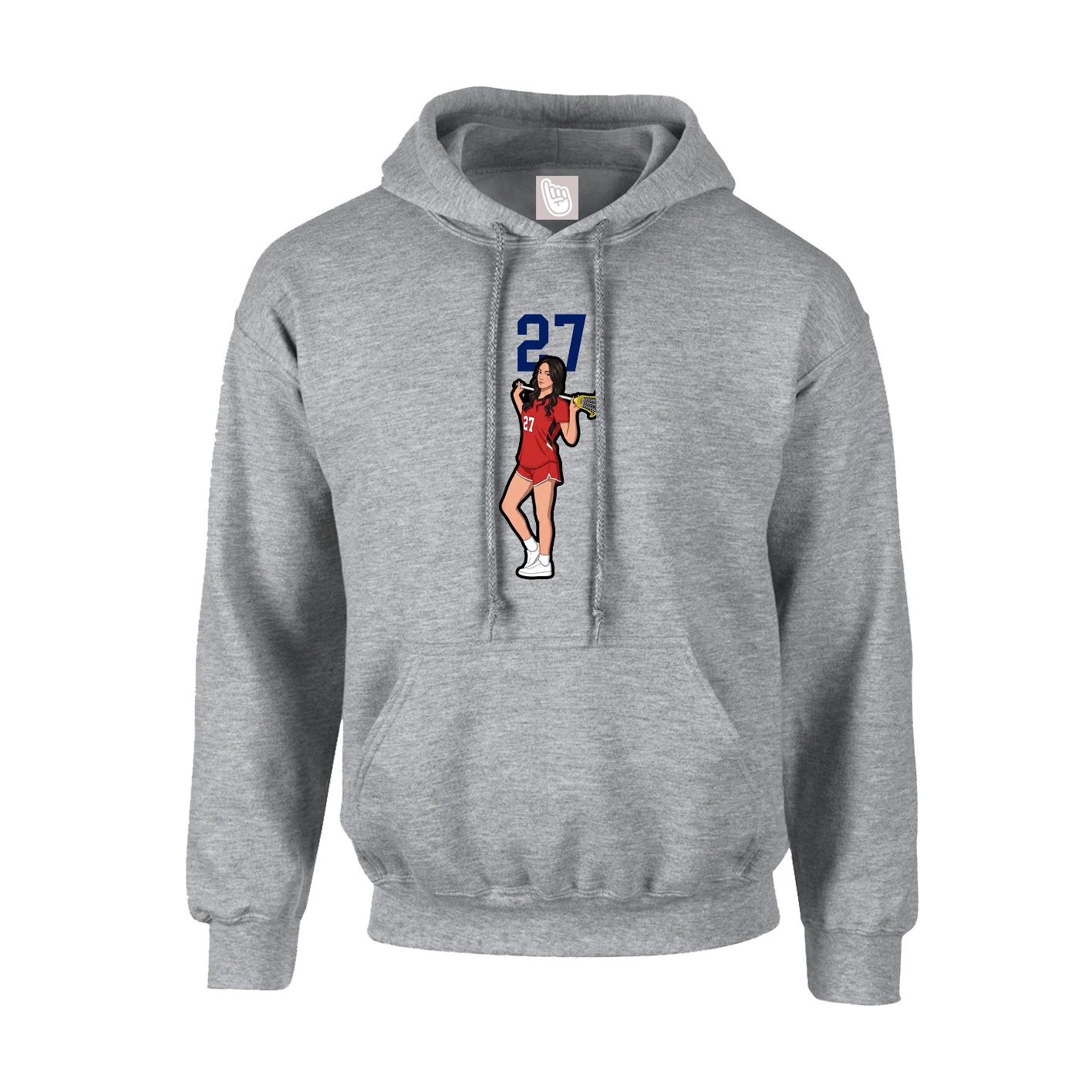 Youth Hoodie — Number Top in Grey