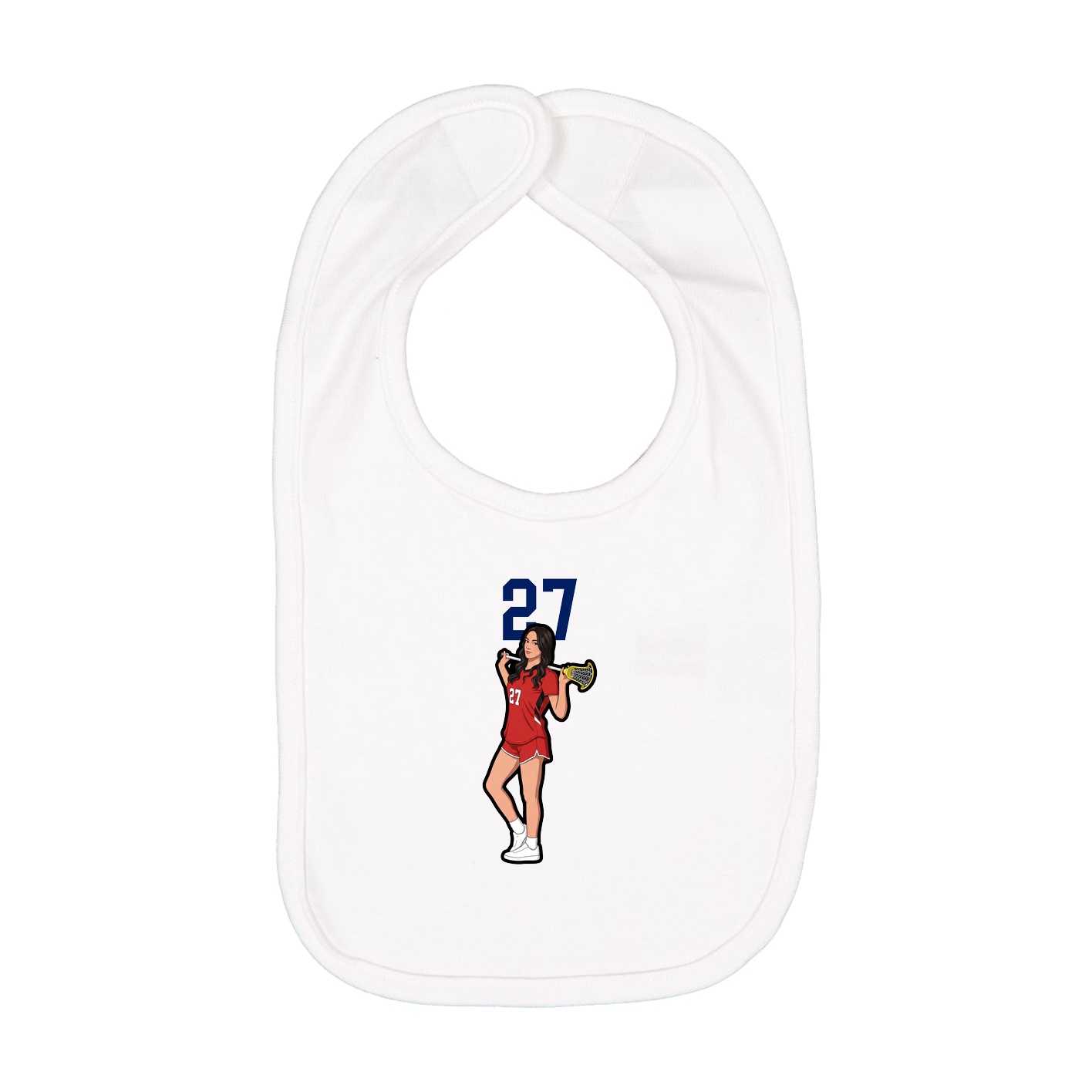 Infant Bib — Number Top in White