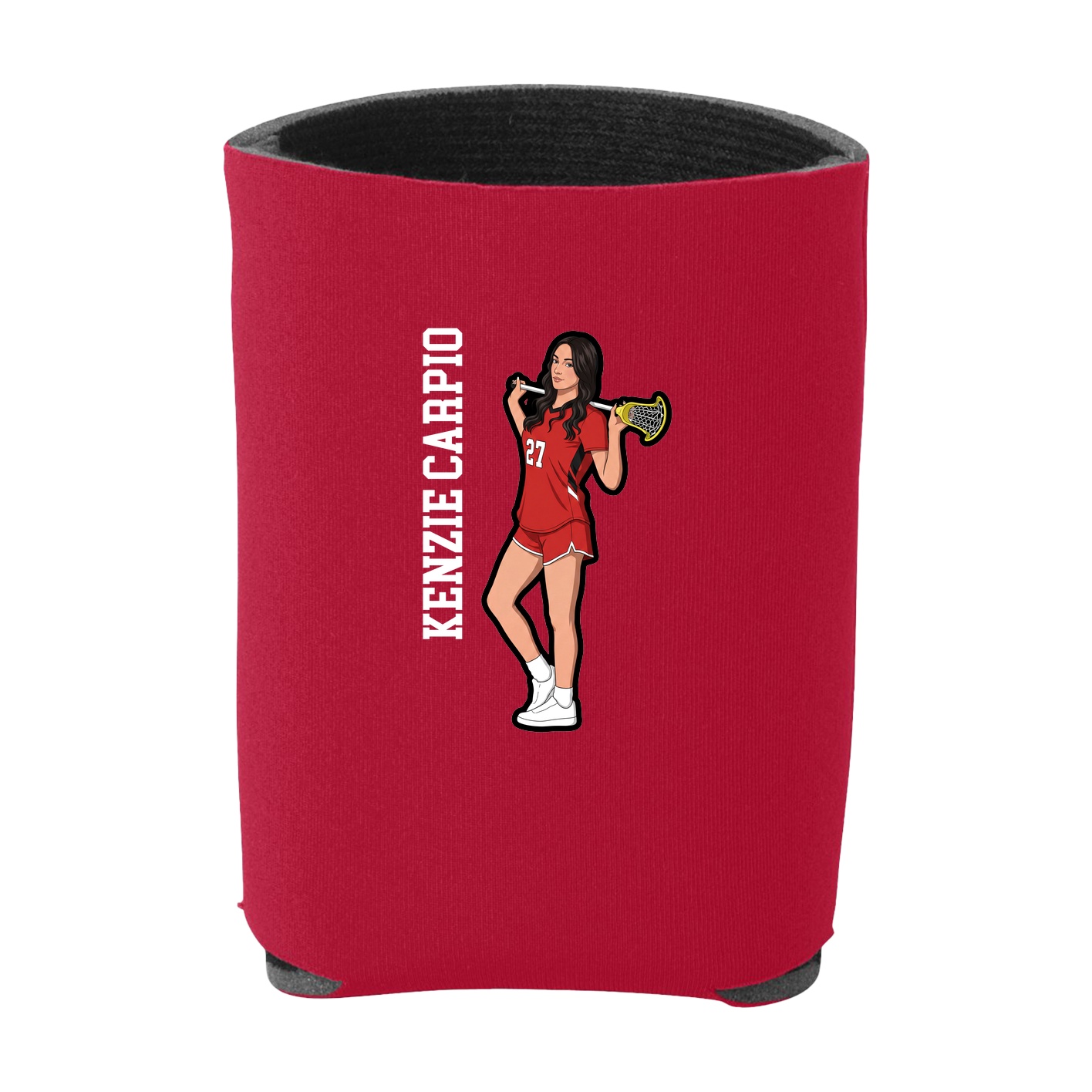 Can Holder — Name Vertical in Red