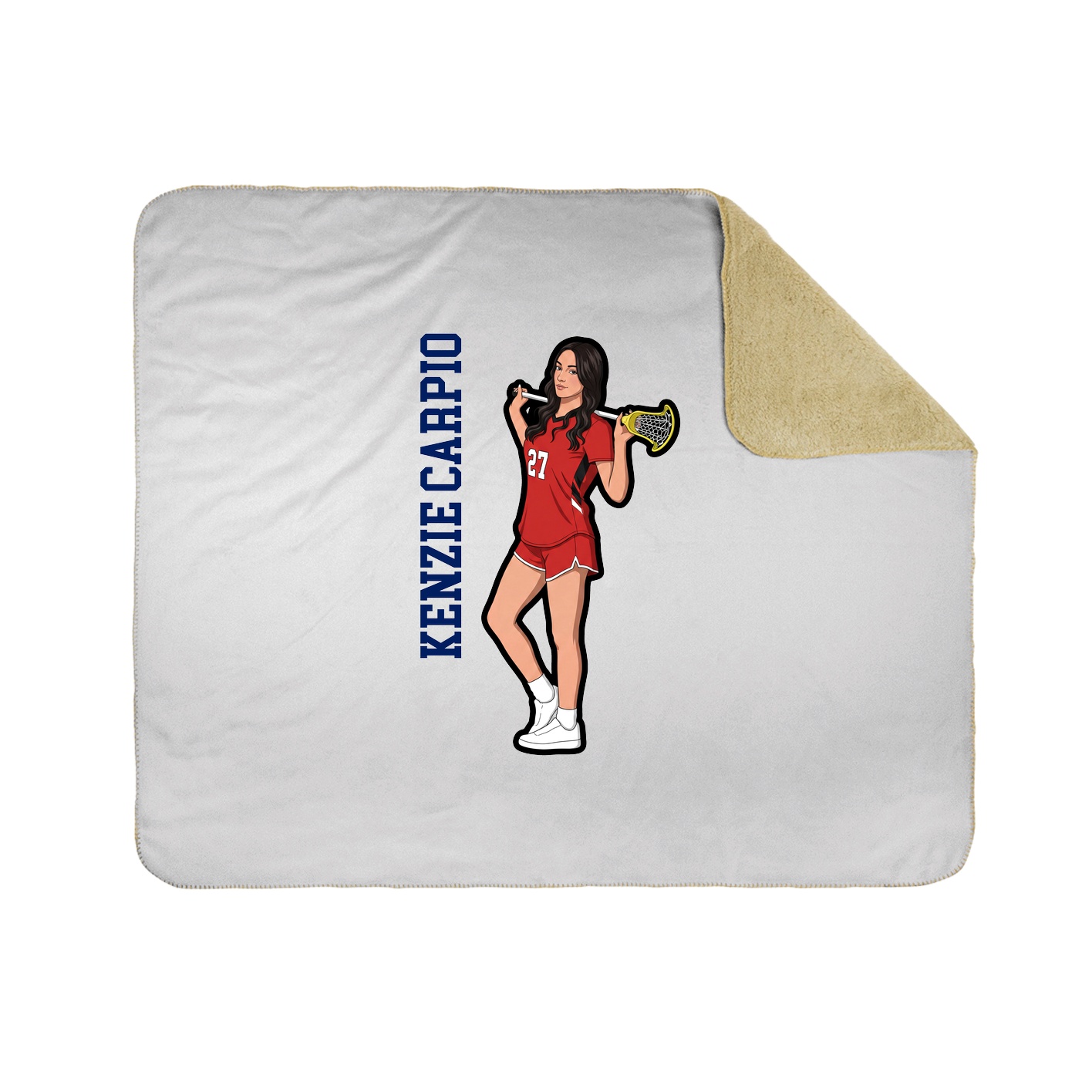 Throw Blanket — Name Vertical in White