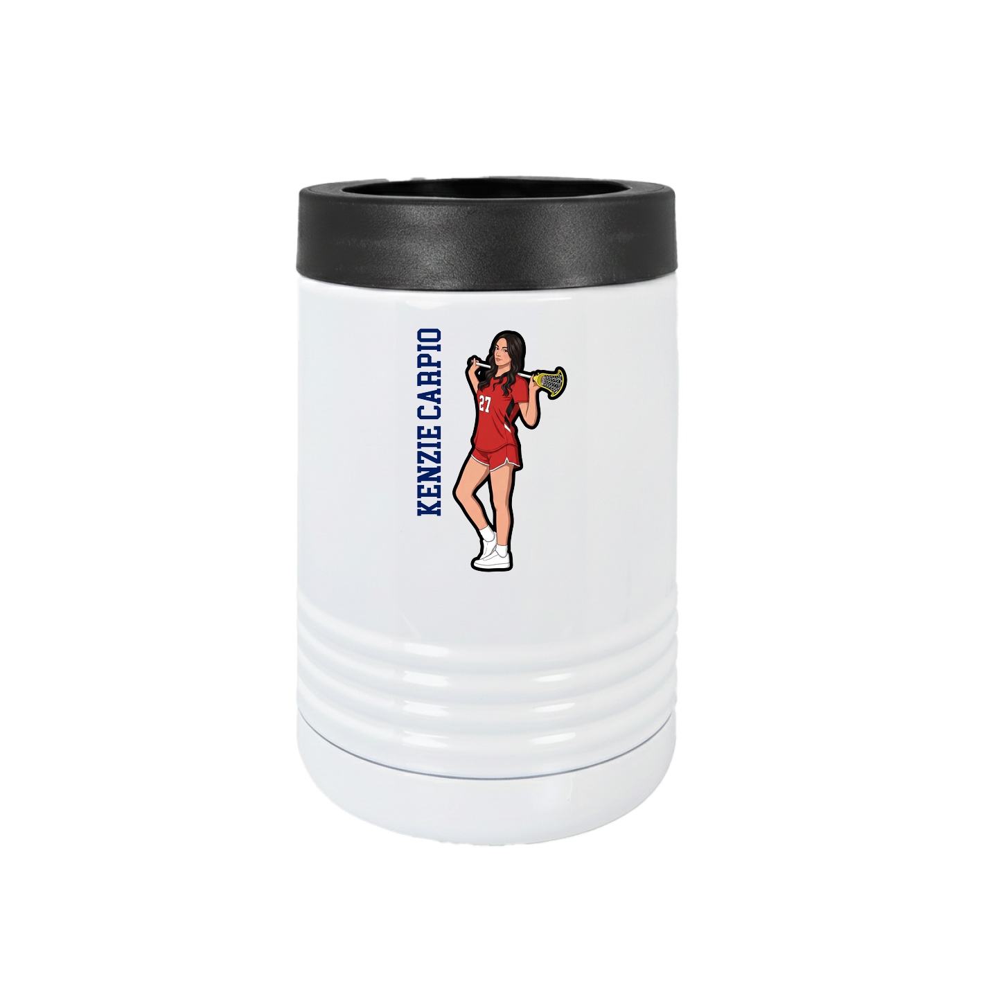 Beverage Holder — Name Vertical in White