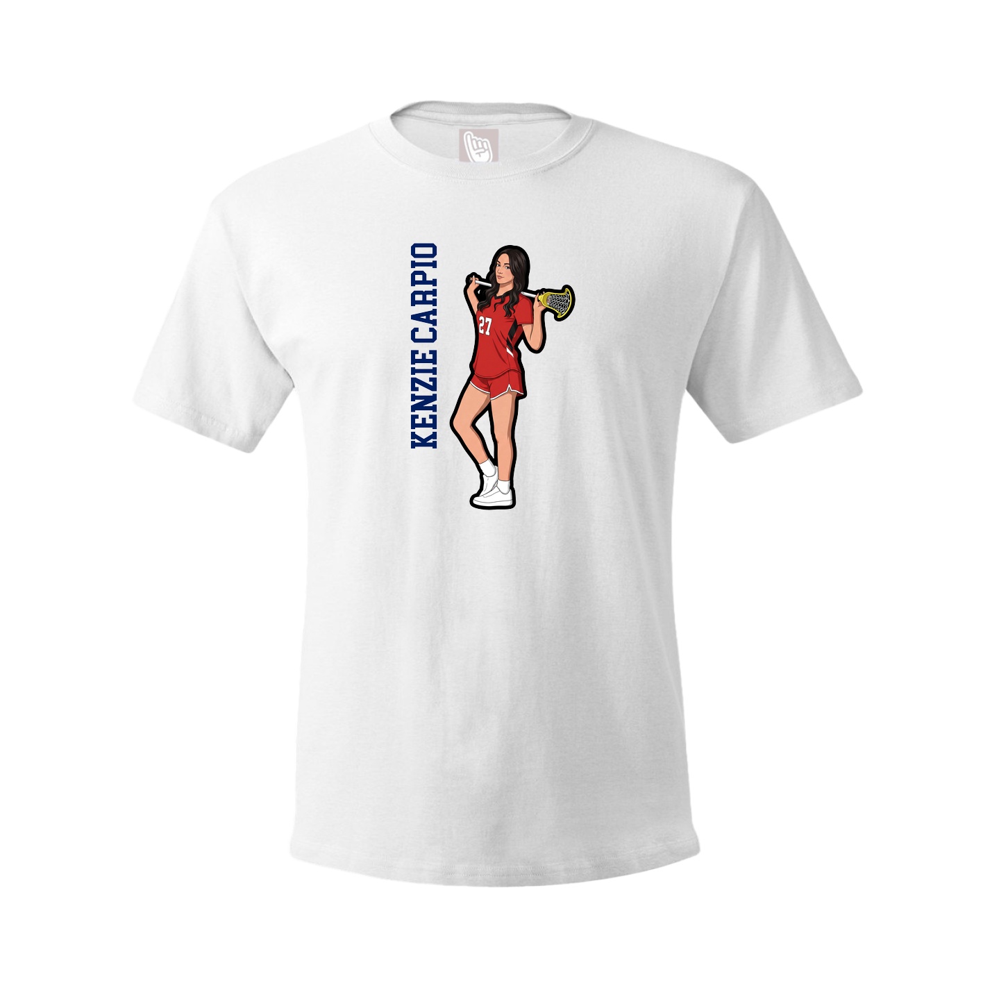 Youth Tee — Name Vertical in White