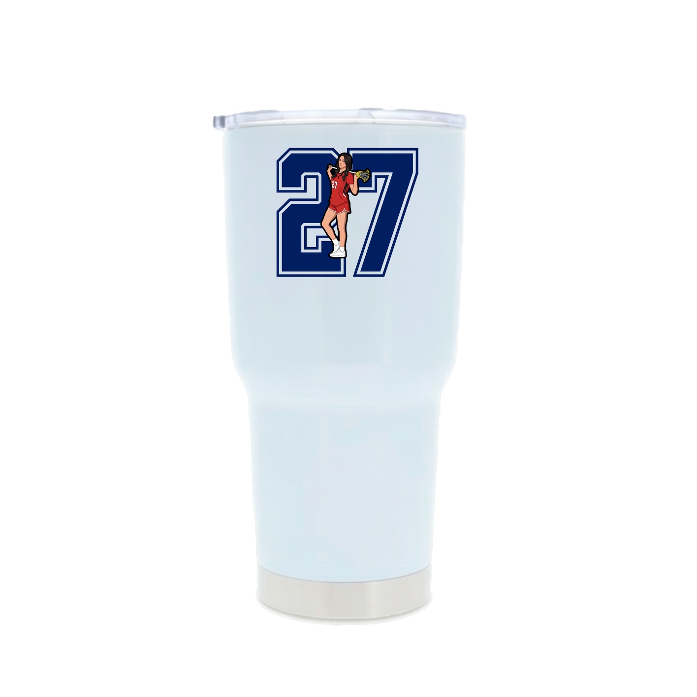 30oz Stainless Steel Tumbler — Number in White