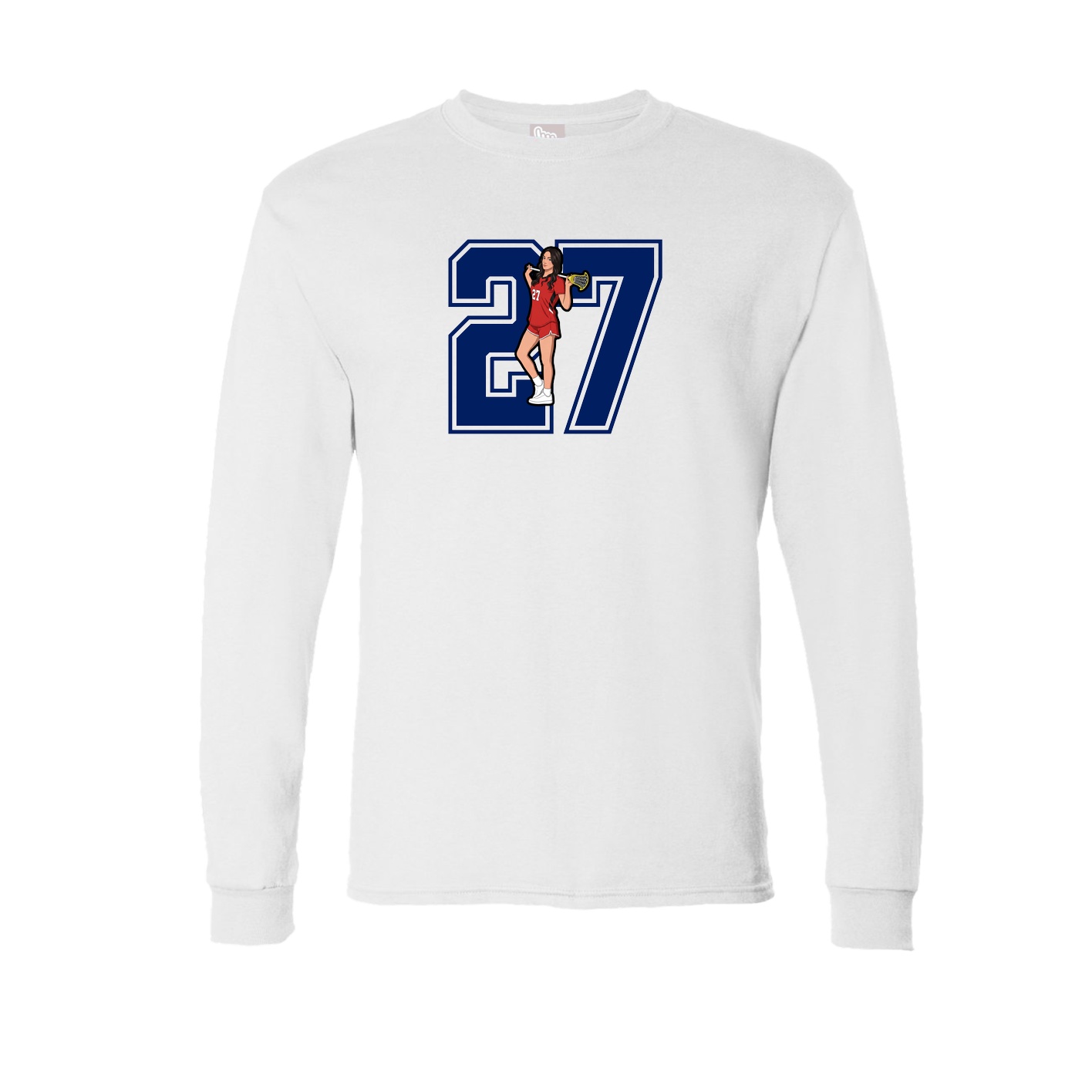 Long Sleeve Tee — Number in White