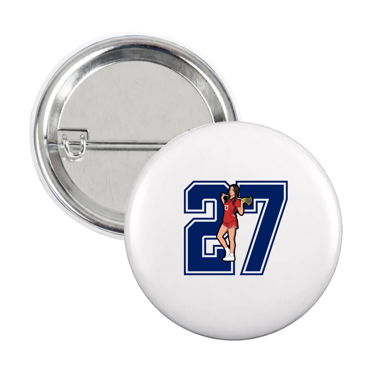Game Day Button — Number in White