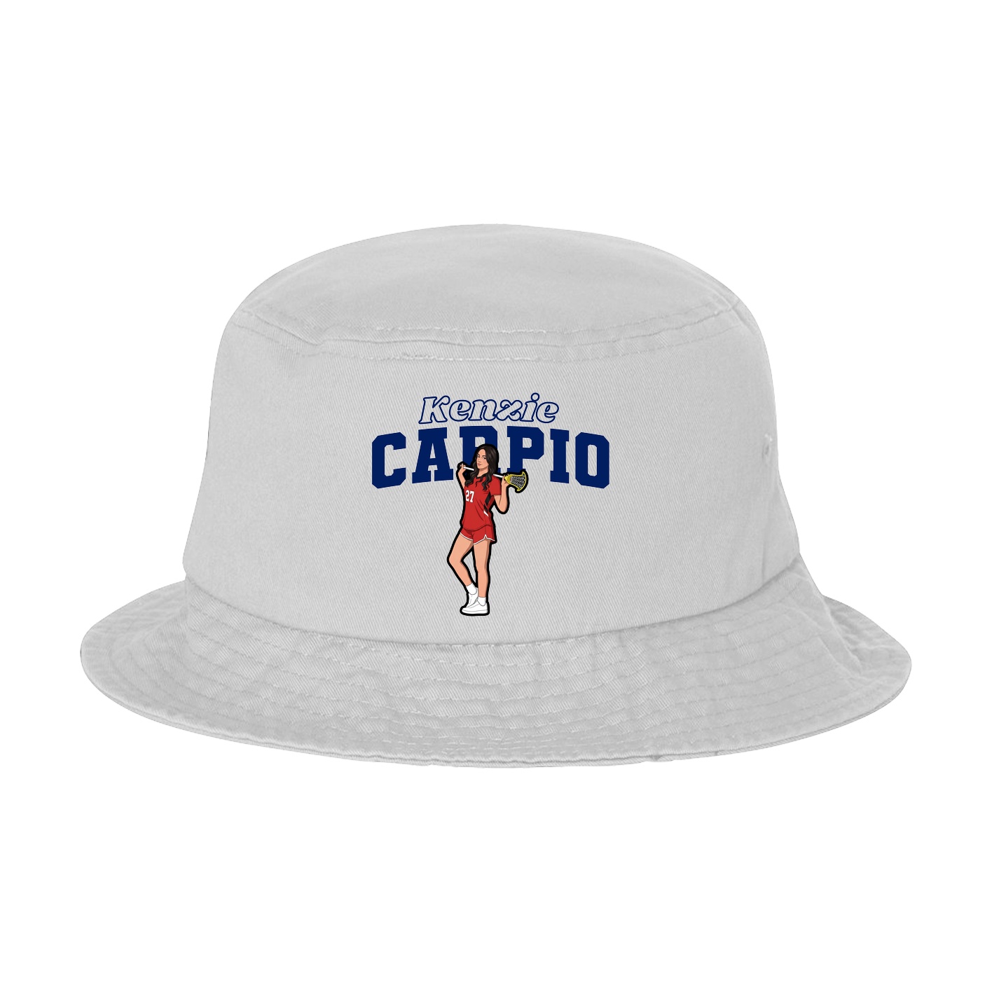 Bucket Cap — Name Arch in White