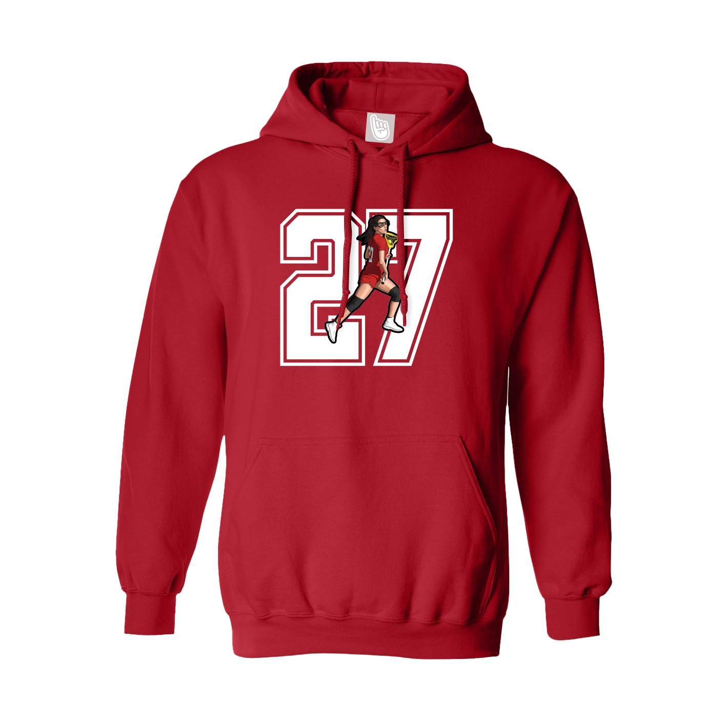 Hoodie — Number in Red