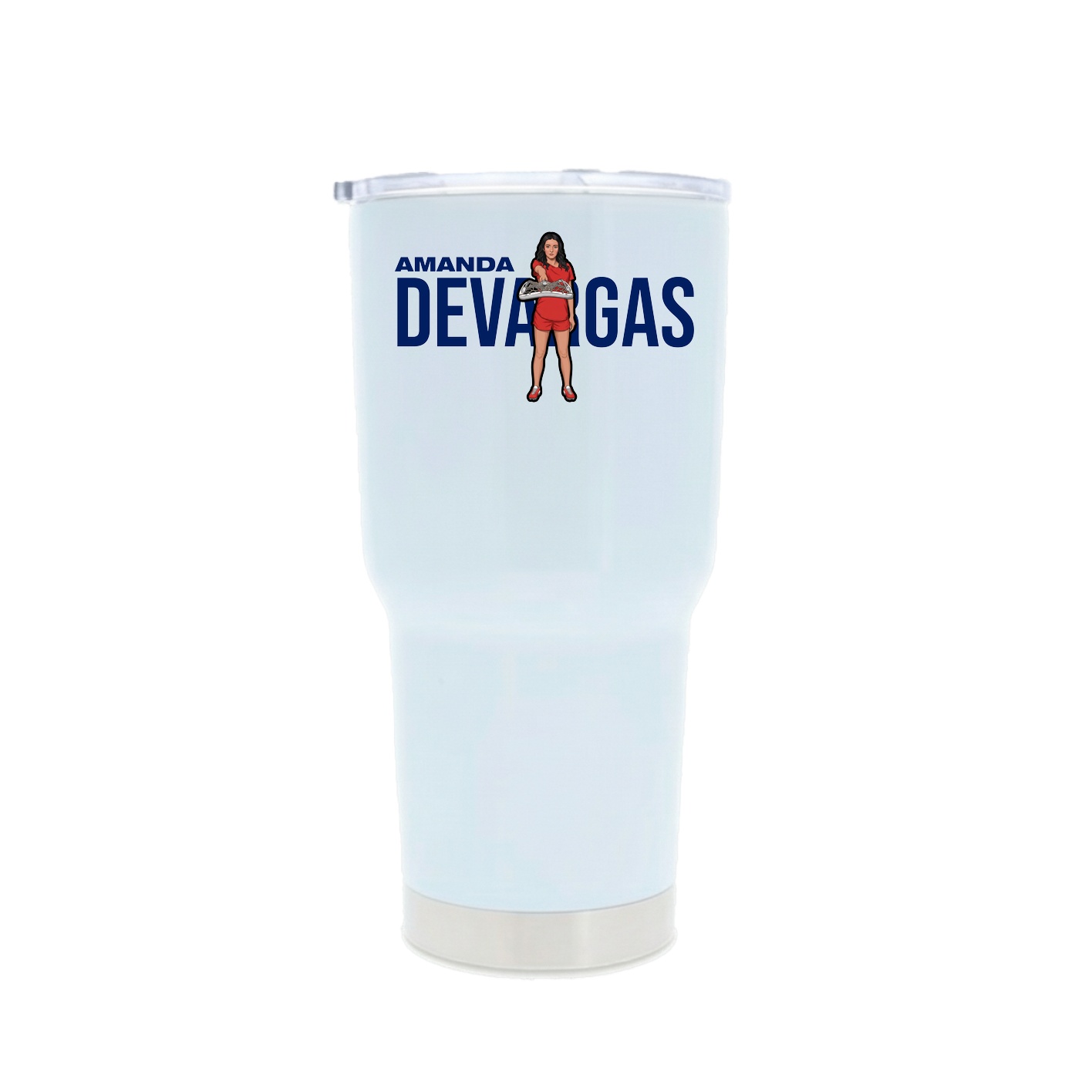 30oz Stainless Steel Tumbler — Player Name in White