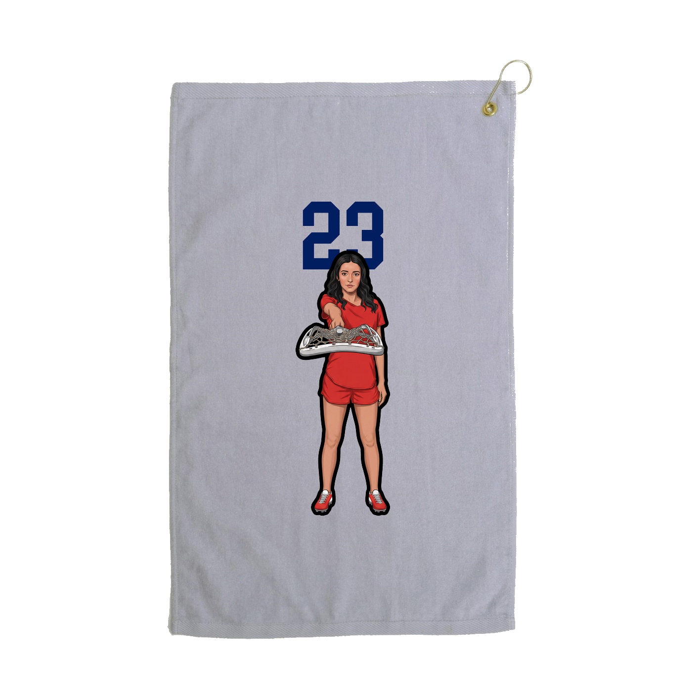 Golf Towel — Number Top in Grey