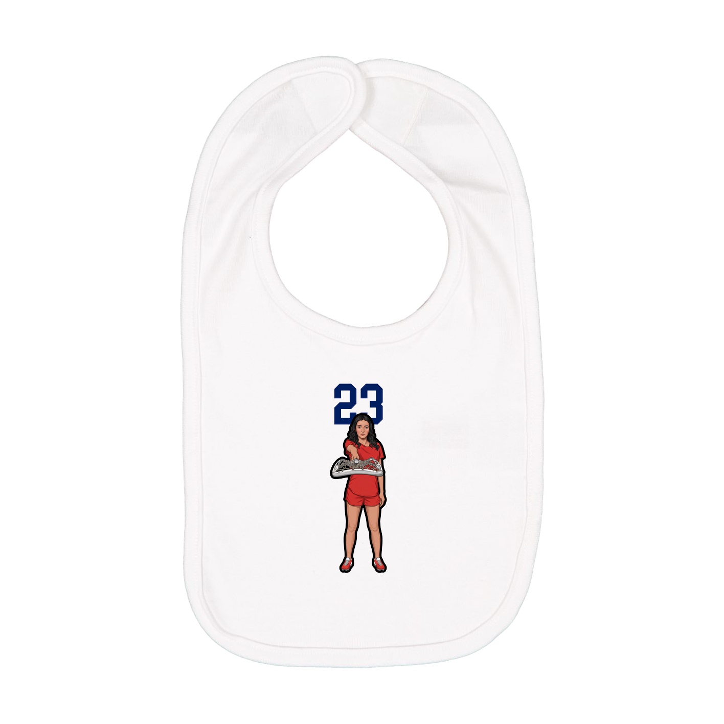 Infant Bib — Number Top in White
