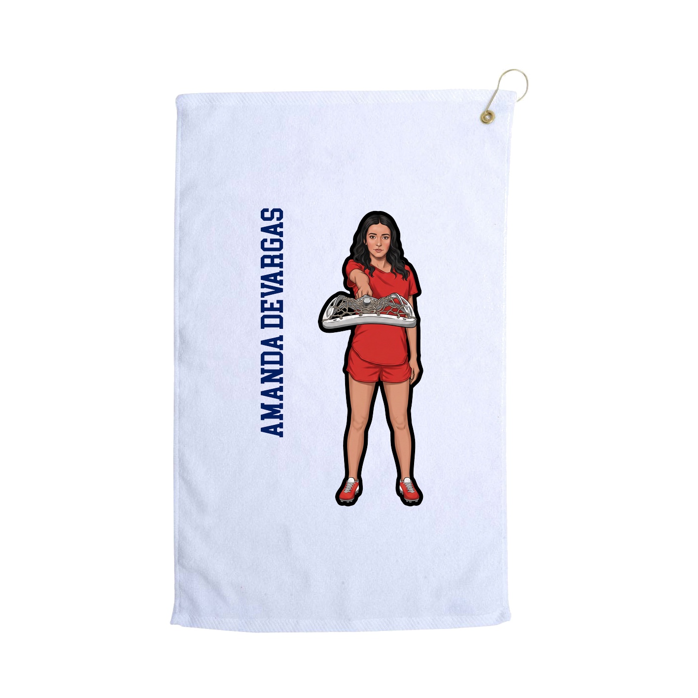 Golf Towel — Name Vertical in White