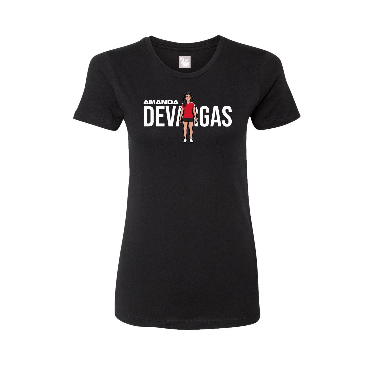 Fitted Women's Tee — Player Name in Black