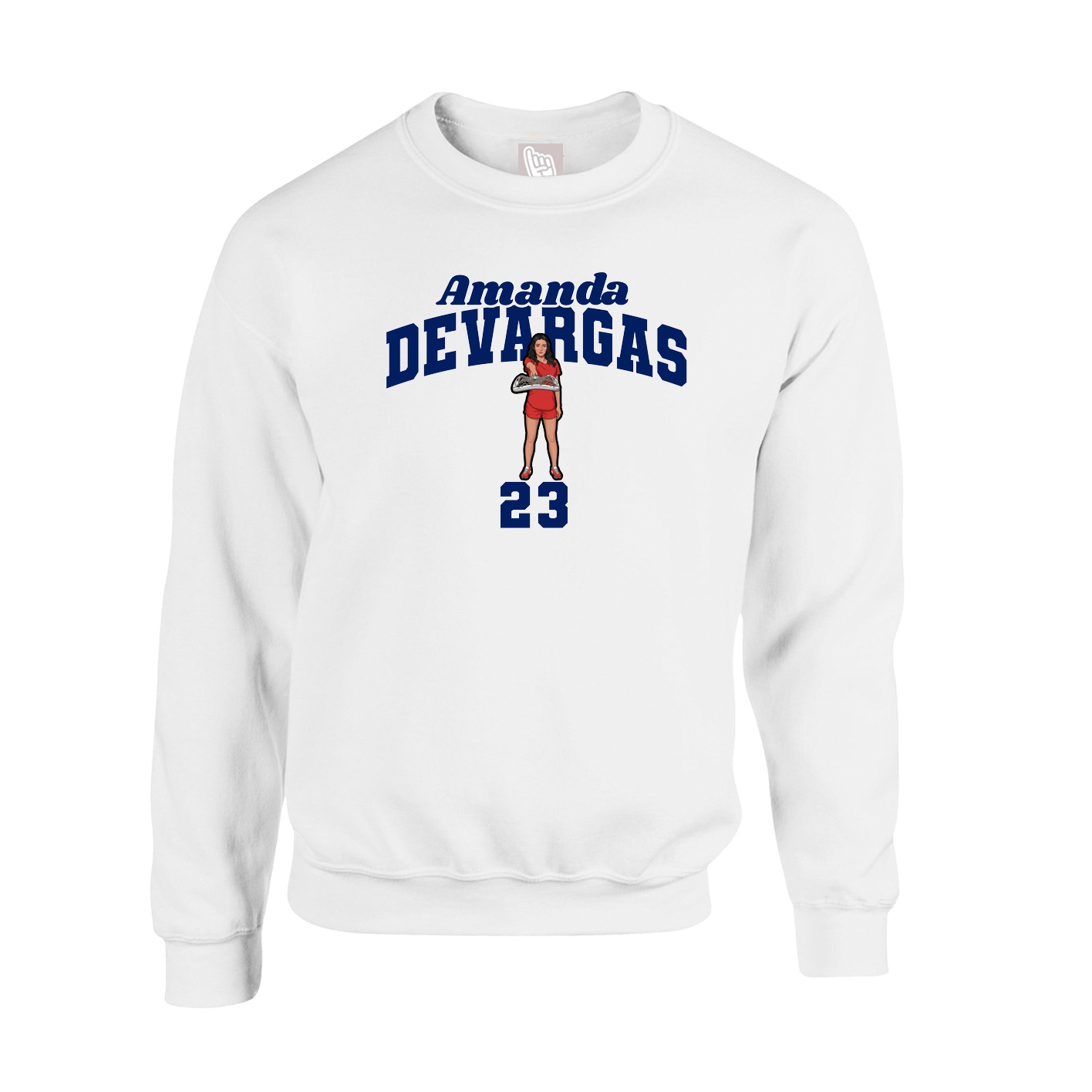 Fleece Crew — Signature Arch in White