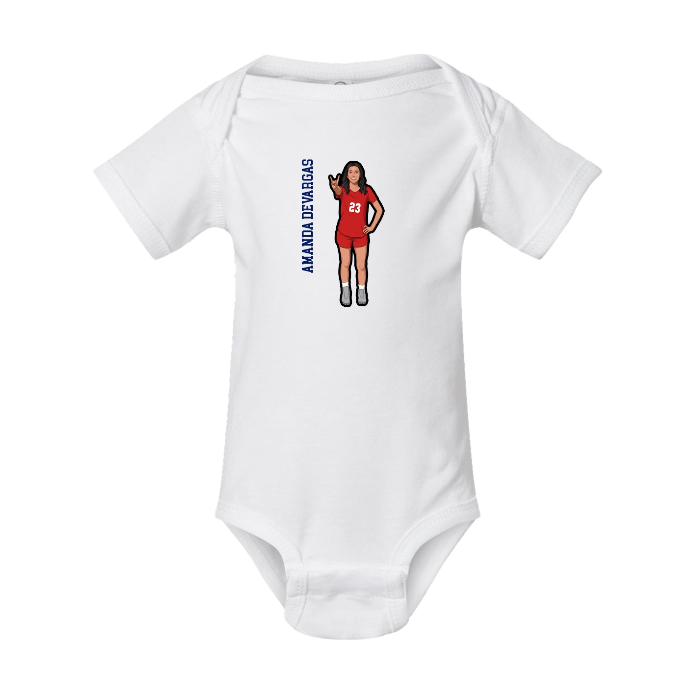 Baby Onesie — Name Vertical in White