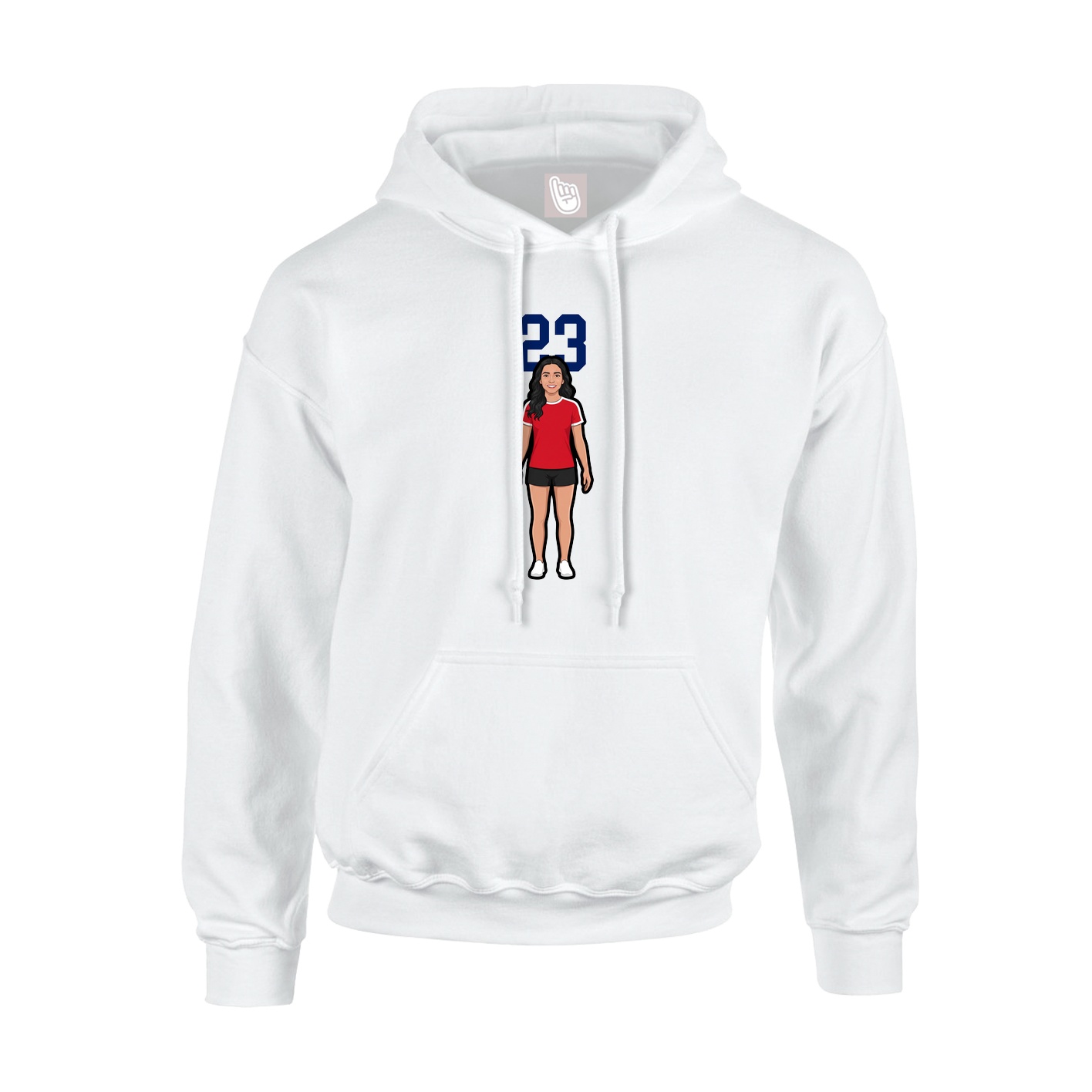 Hoodie — Number Top in White
