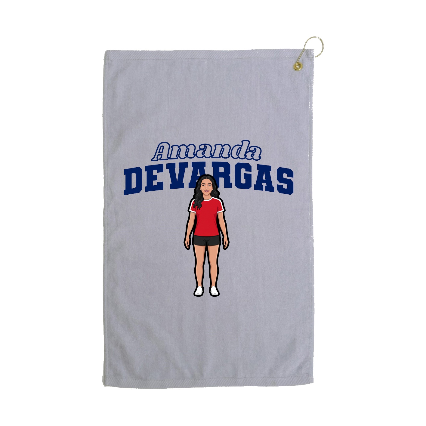 Golf Towel — Name Arch in Grey