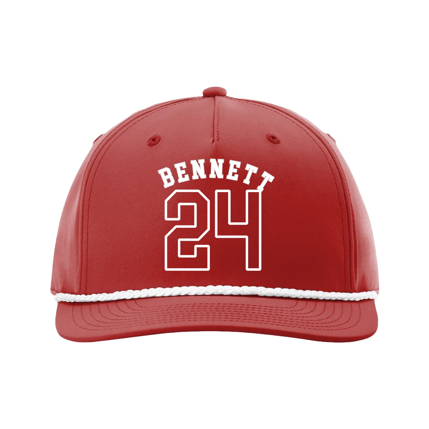 Five-Panel Classic Rope Cap — Shirsey Arch in Red