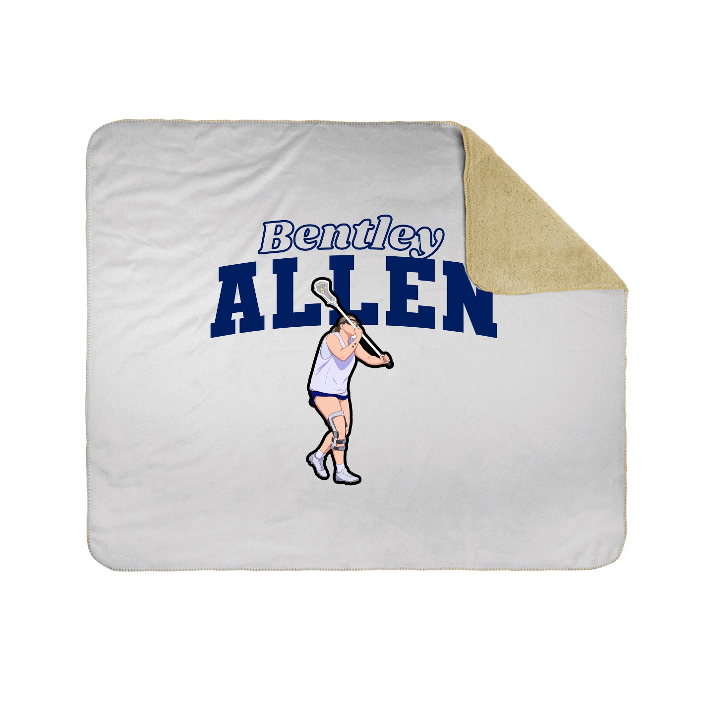 Throw Blanket — Name Arch in White