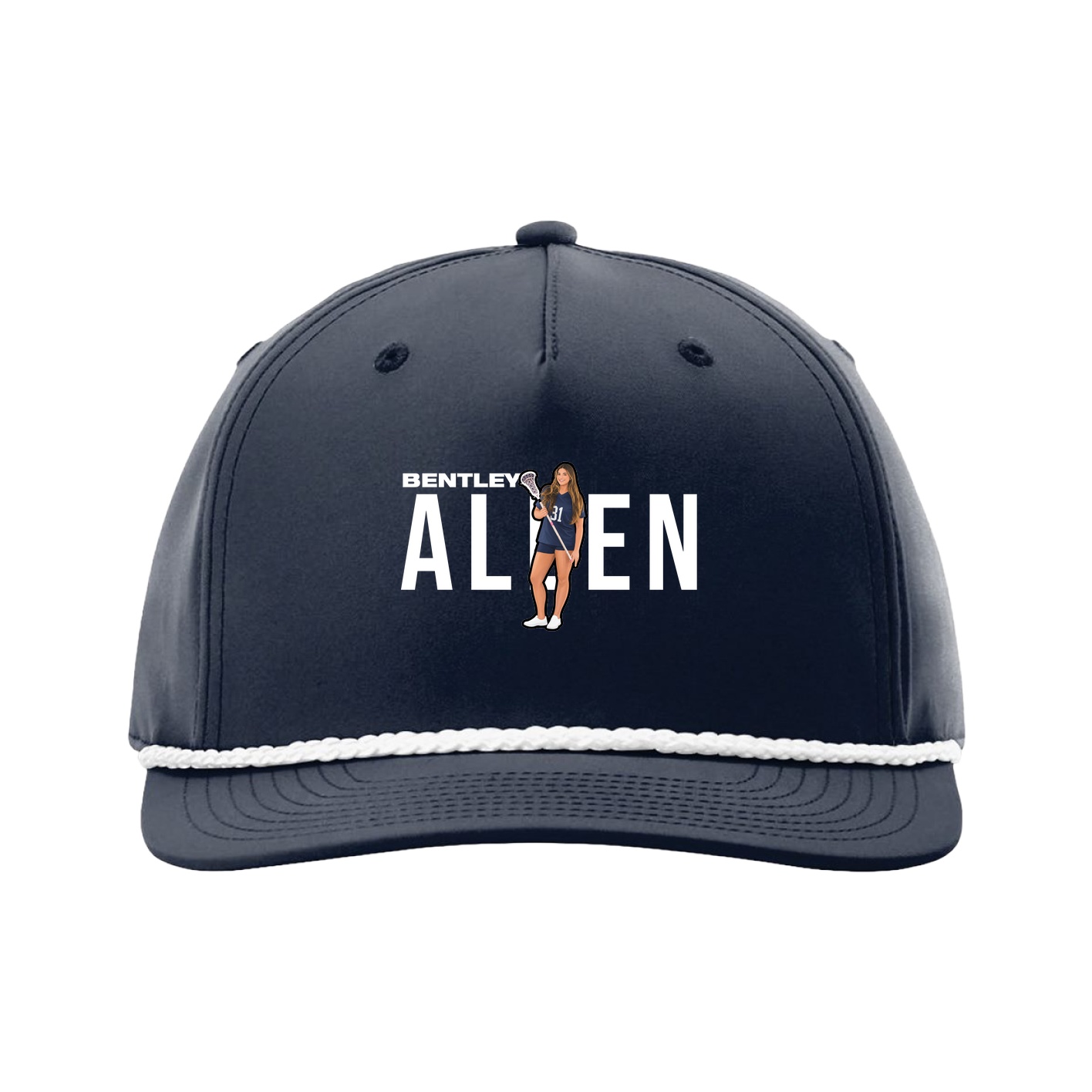 Five-Panel Classic Rope Cap — Player Name in Navy
