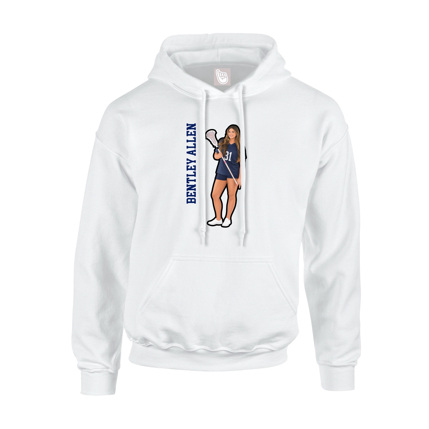 Hoodie — Name Vertical in White