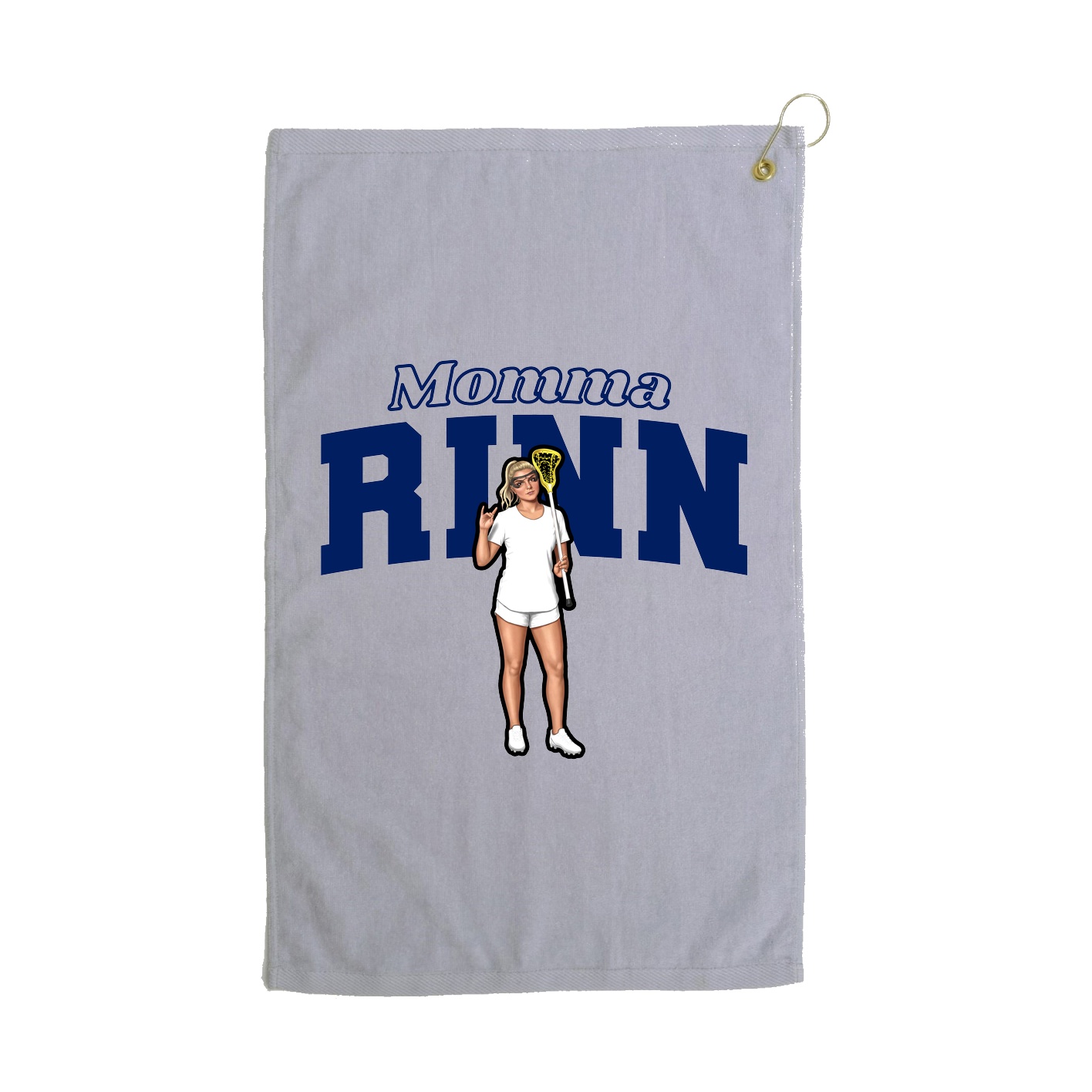 Golf Towel — Mothers Day Block in Grey