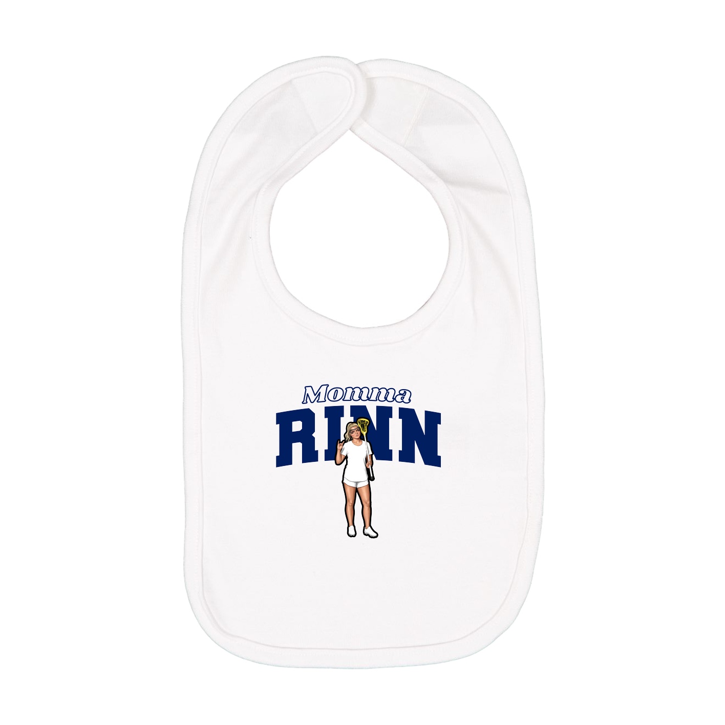 Infant Bib — Mothers Day Block in White
