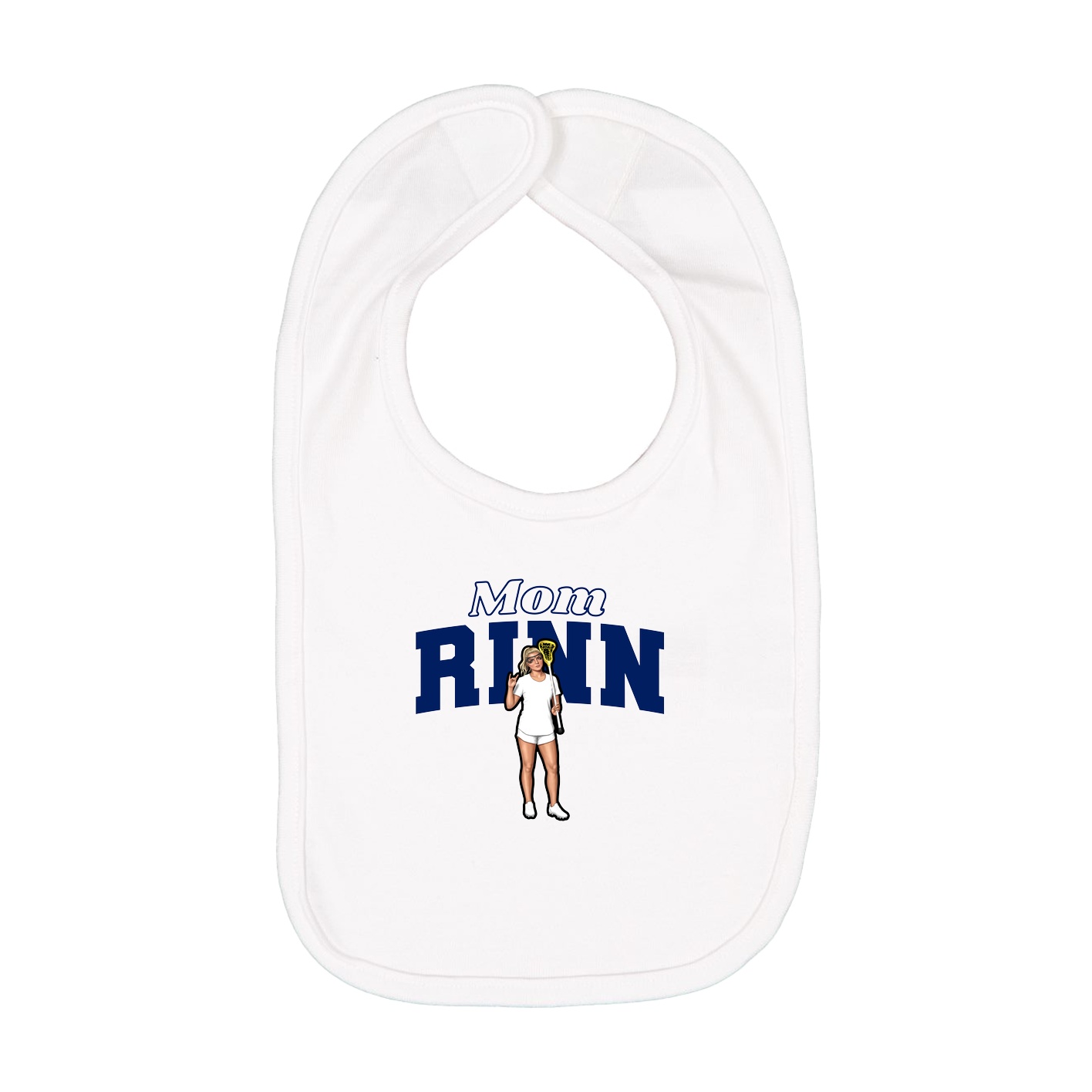 Infant Bib — Mothers Day Block in White