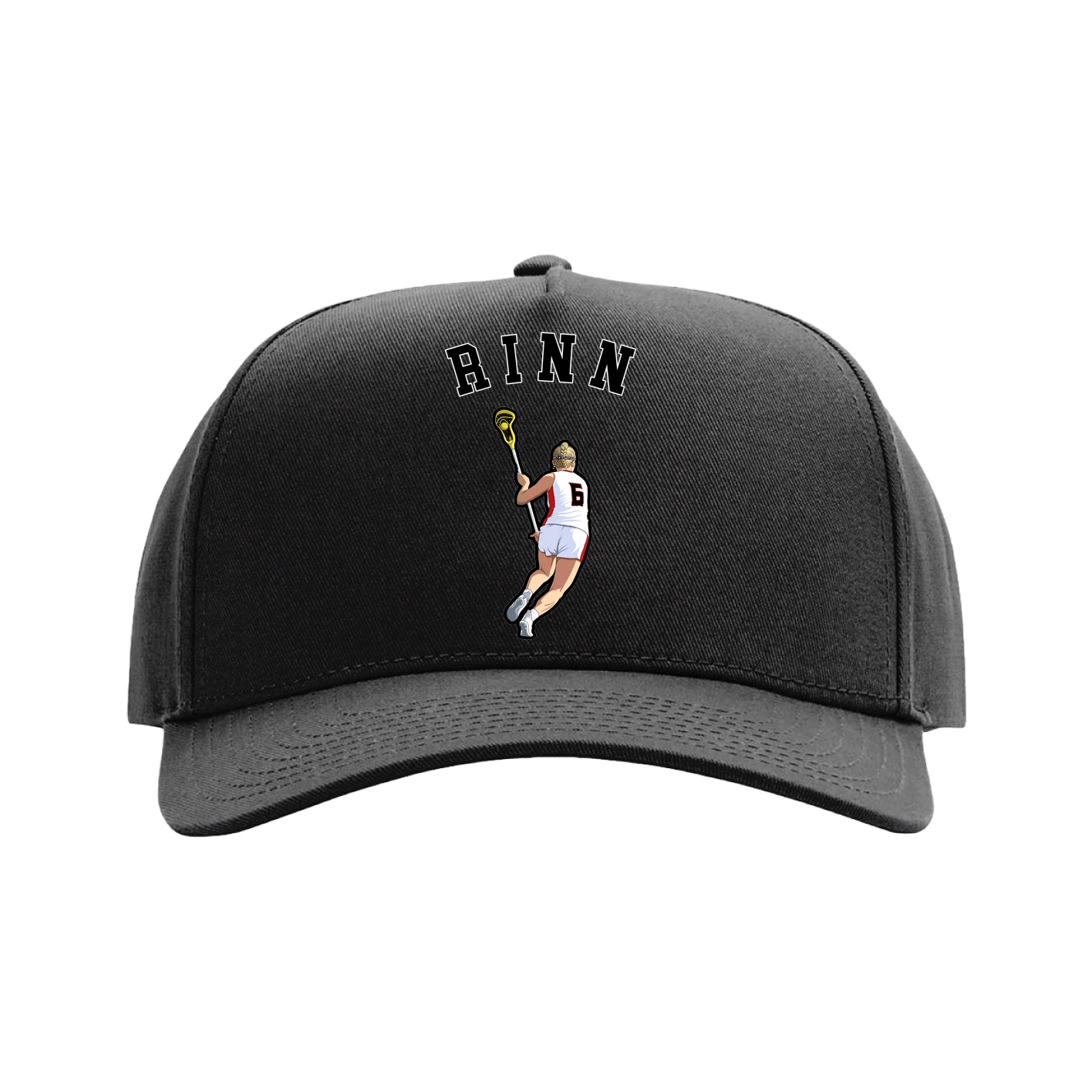 Full Fabric Five-Panel Champ Cap — Shirsey Arch in Black