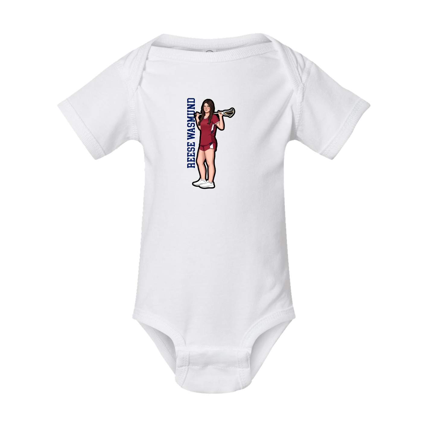 Baby Onesie — Name Vertical in White