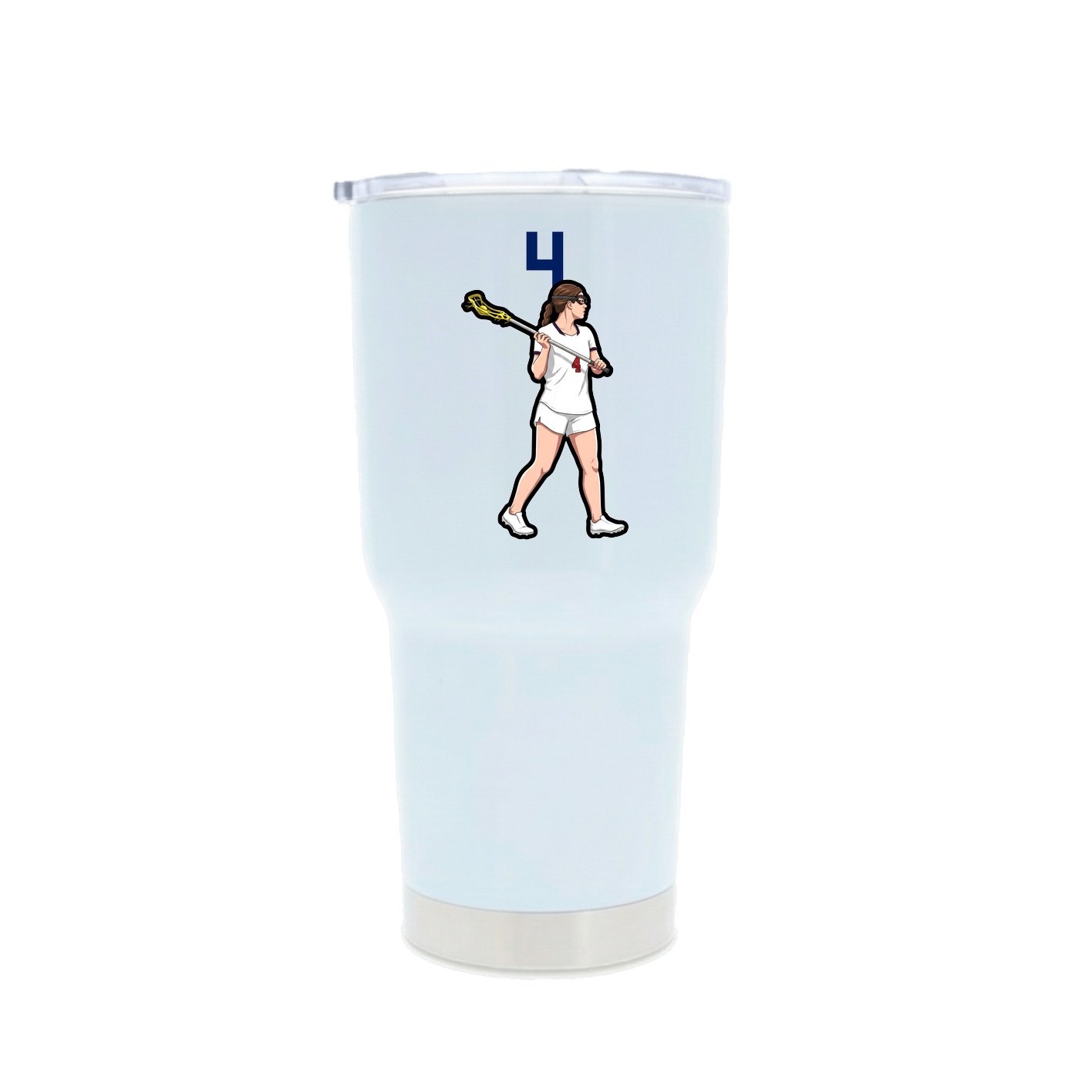 30oz Stainless Steel Tumbler — Number Top in White