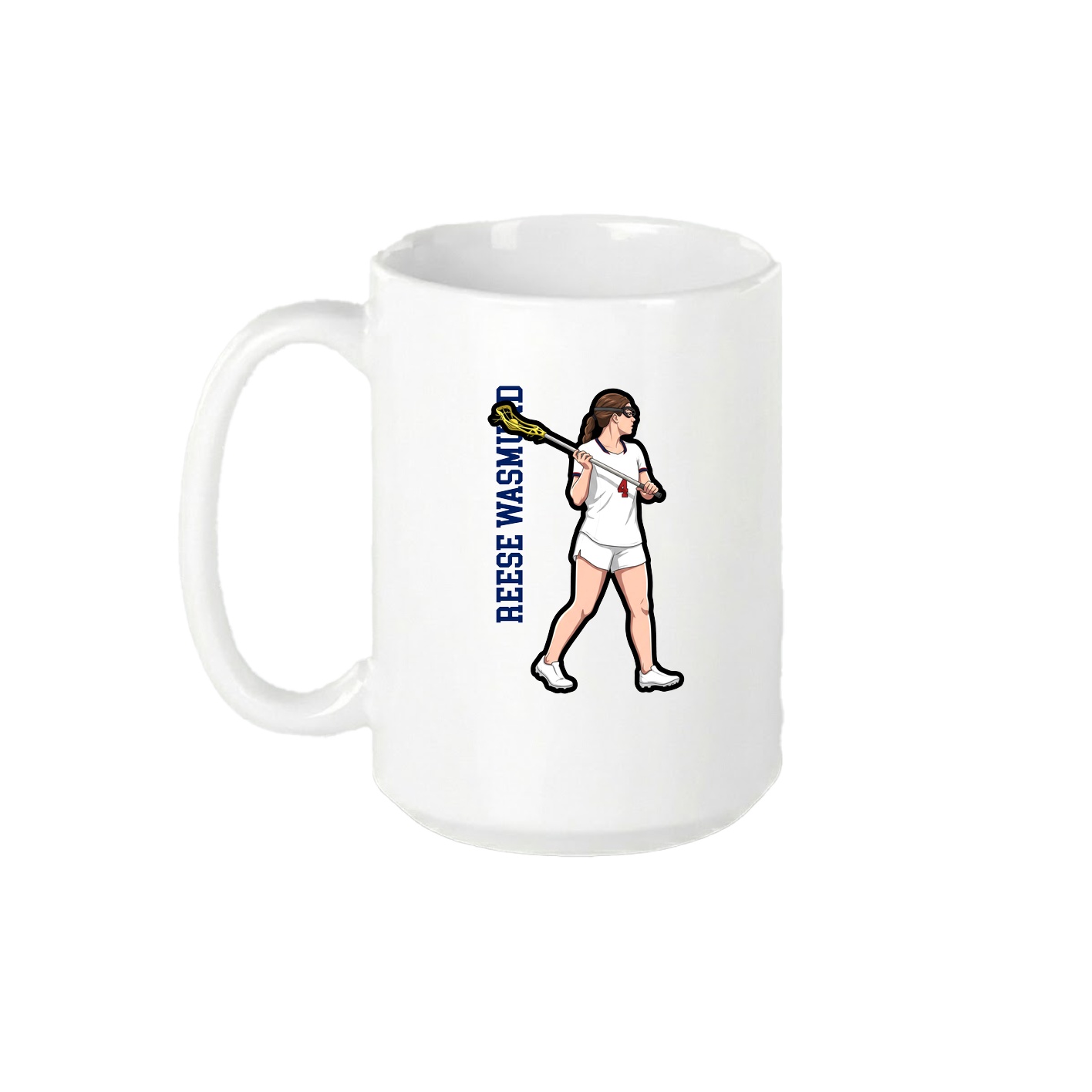 15oz Coffee Mug — Name Vertical in White