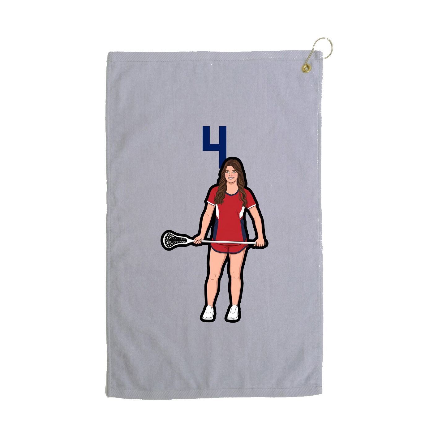 Golf Towel — Number Top in Grey