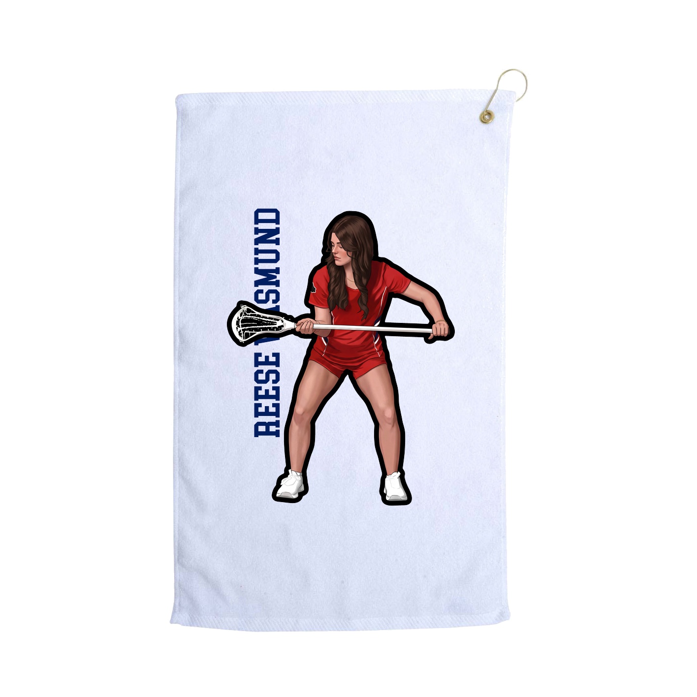 Golf Towel — Name Vertical in White