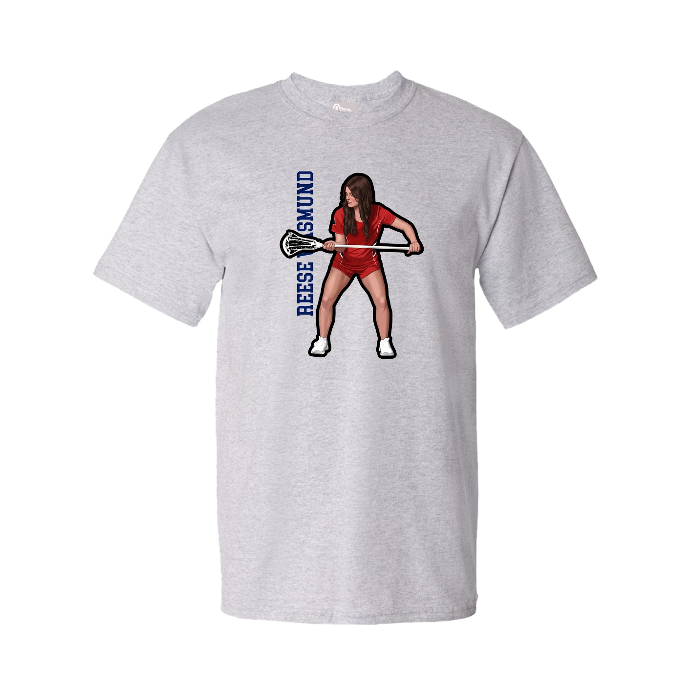 Youth Tee — Name Vertical in Grey
