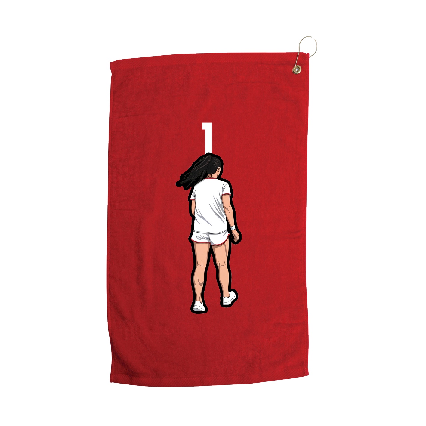 Golf Towel — Number Top in Red