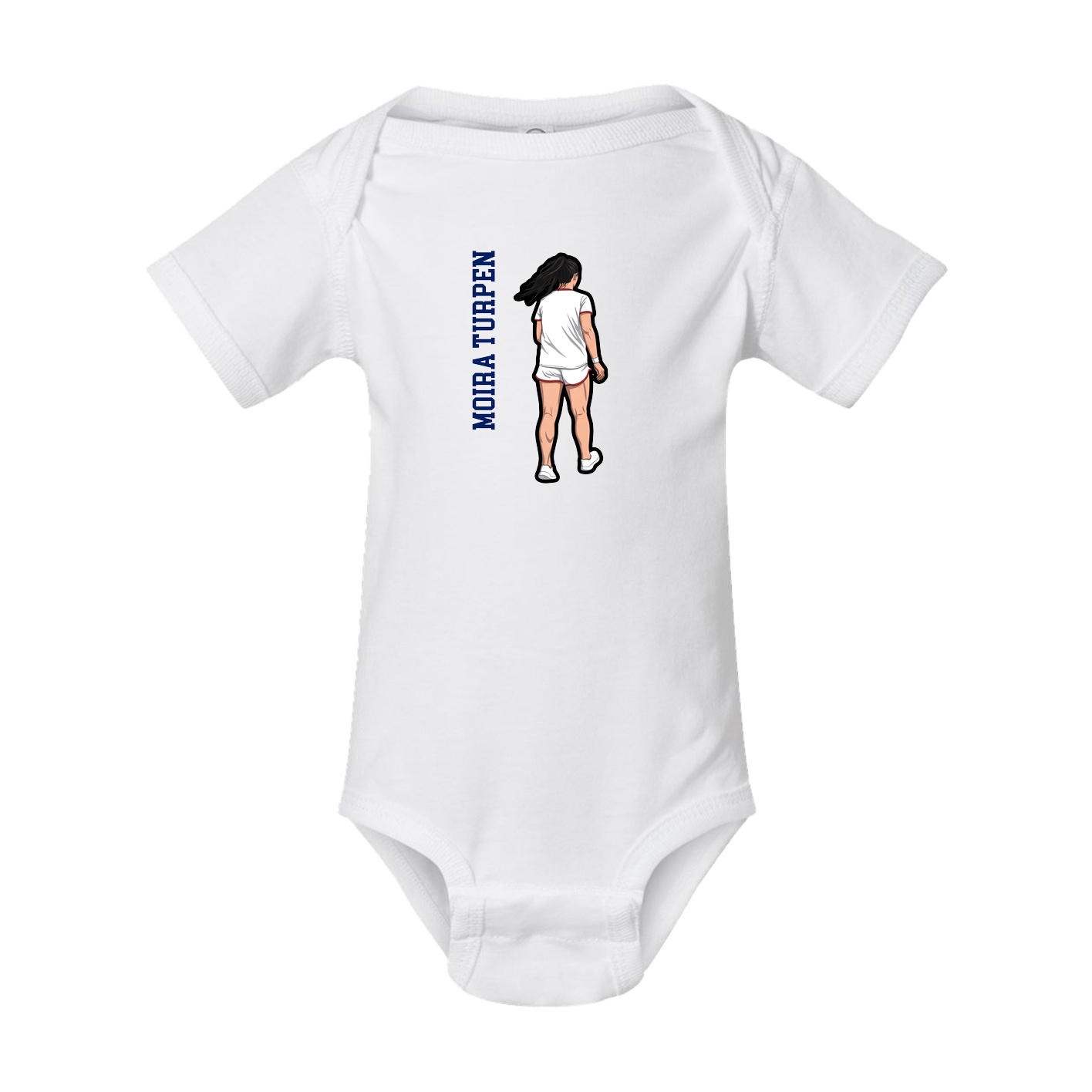 Baby Onesie — Name Vertical in White