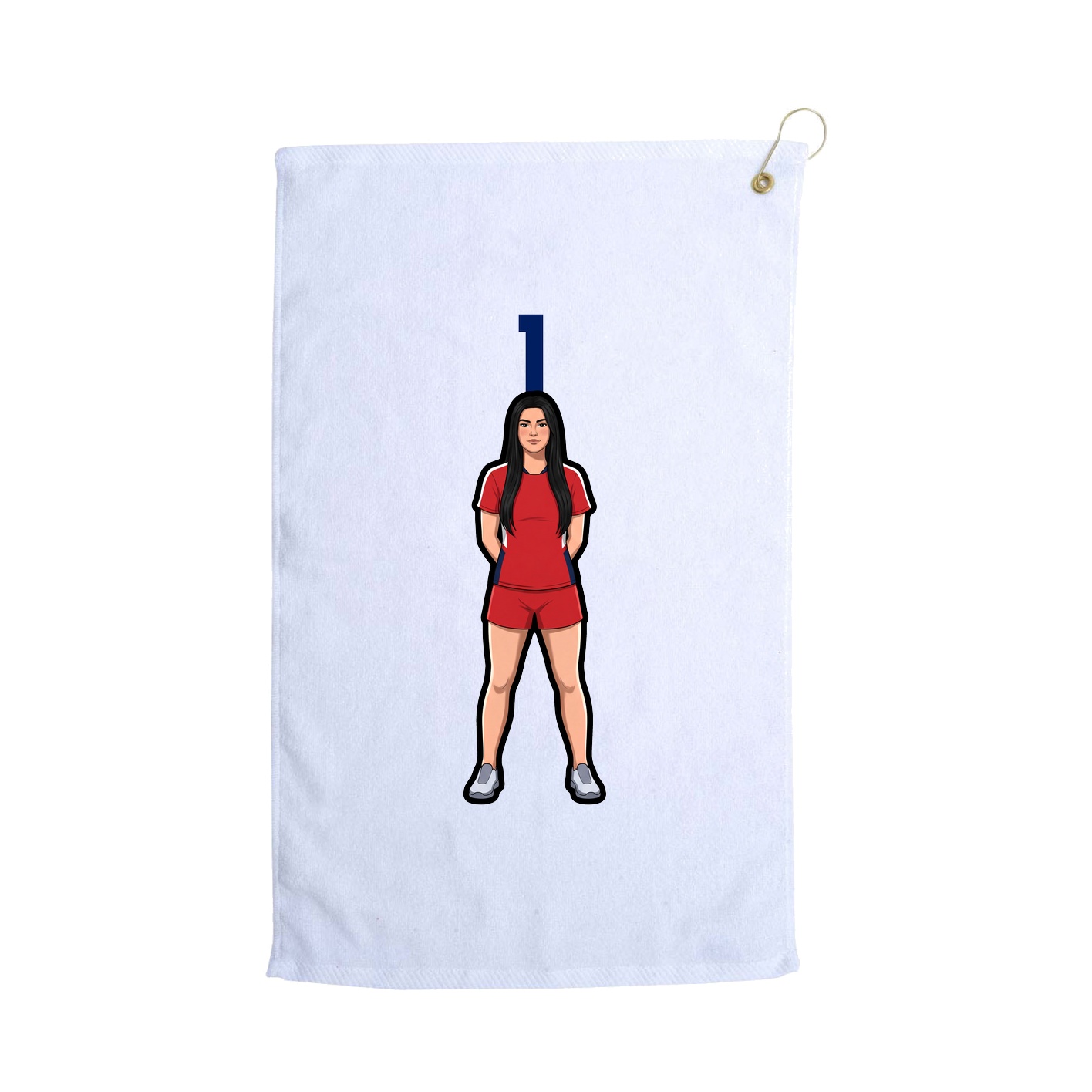 Golf Towel — Number Top in White