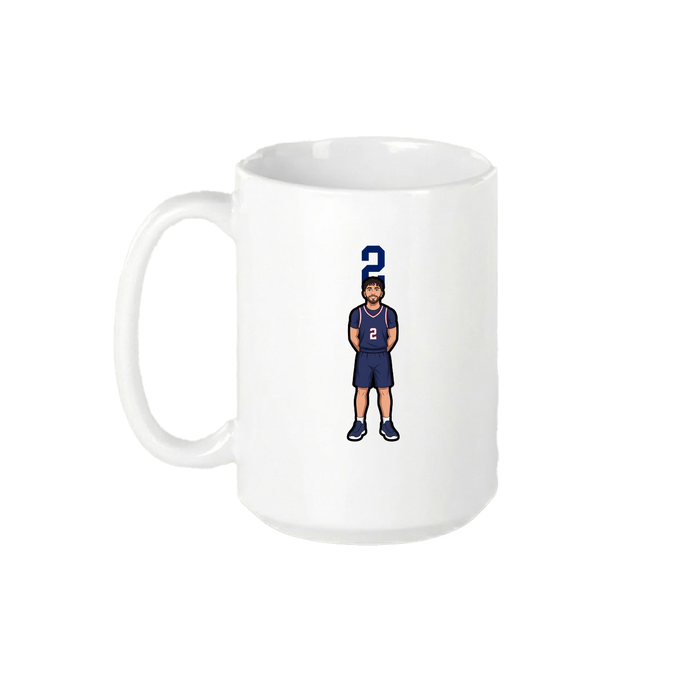 15oz Coffee Mug — Number Top in White