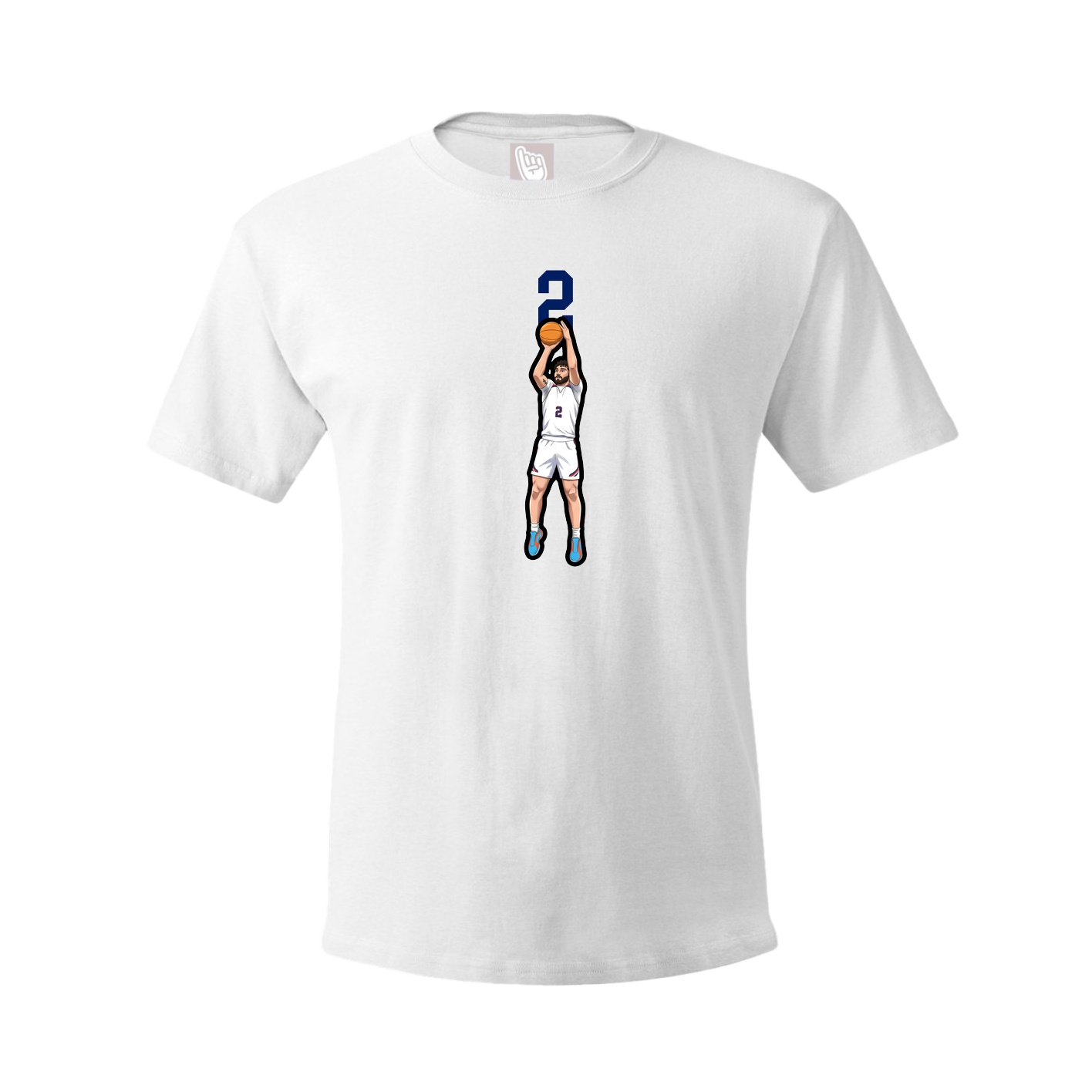 Youth Tee — Number Top in White