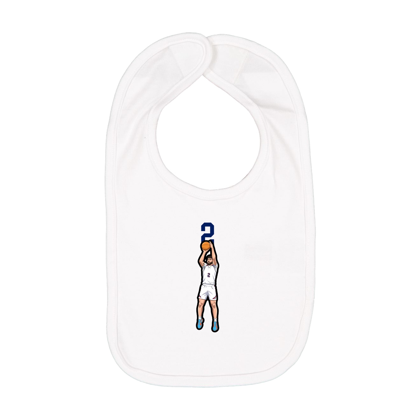 Infant Bib — Number Top in White
