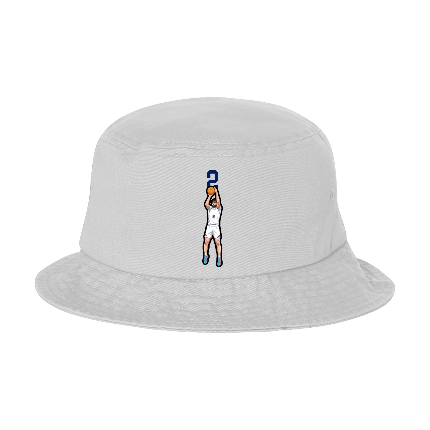 Bucket Cap — Number Top in White