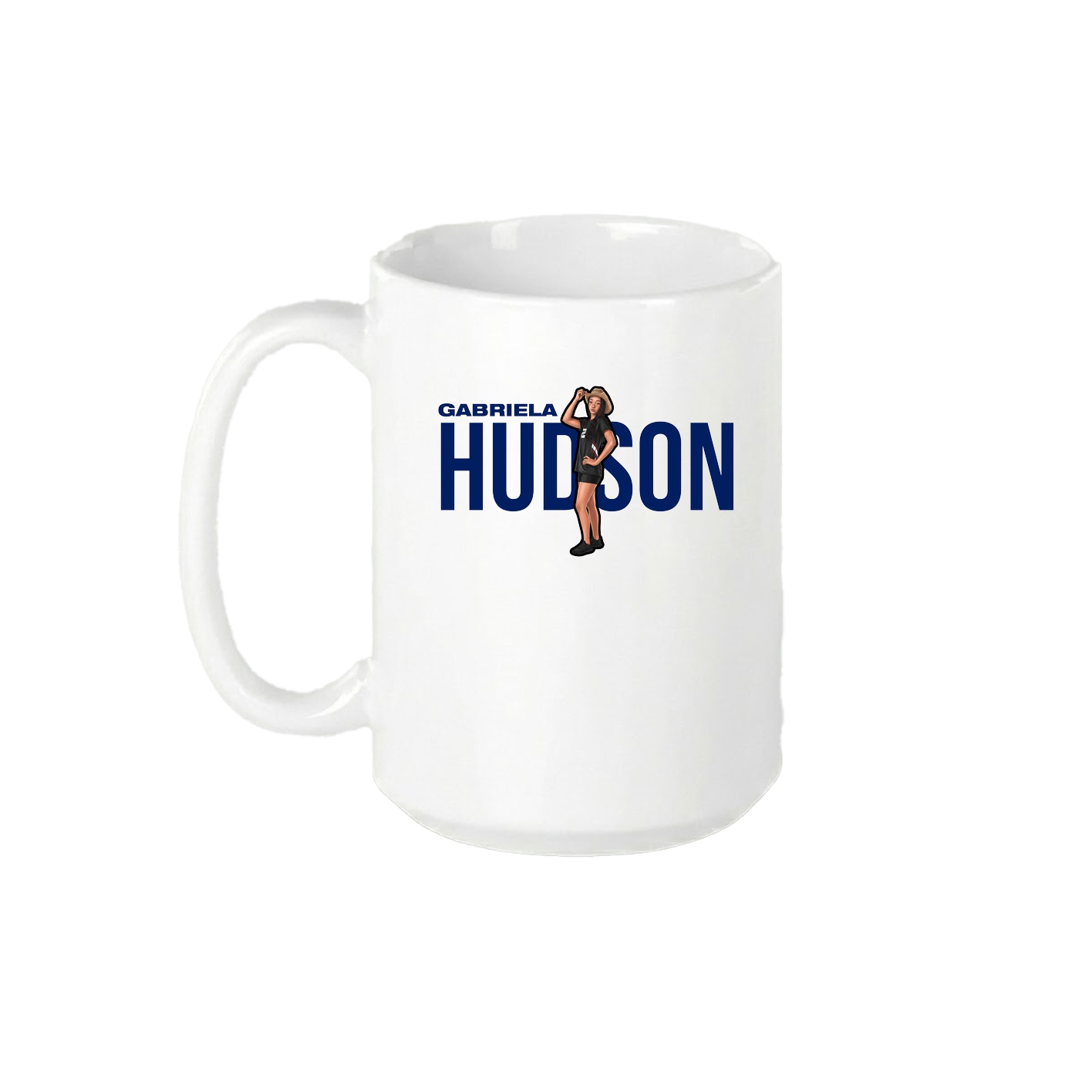 15oz Coffee Mug — Player Name in White