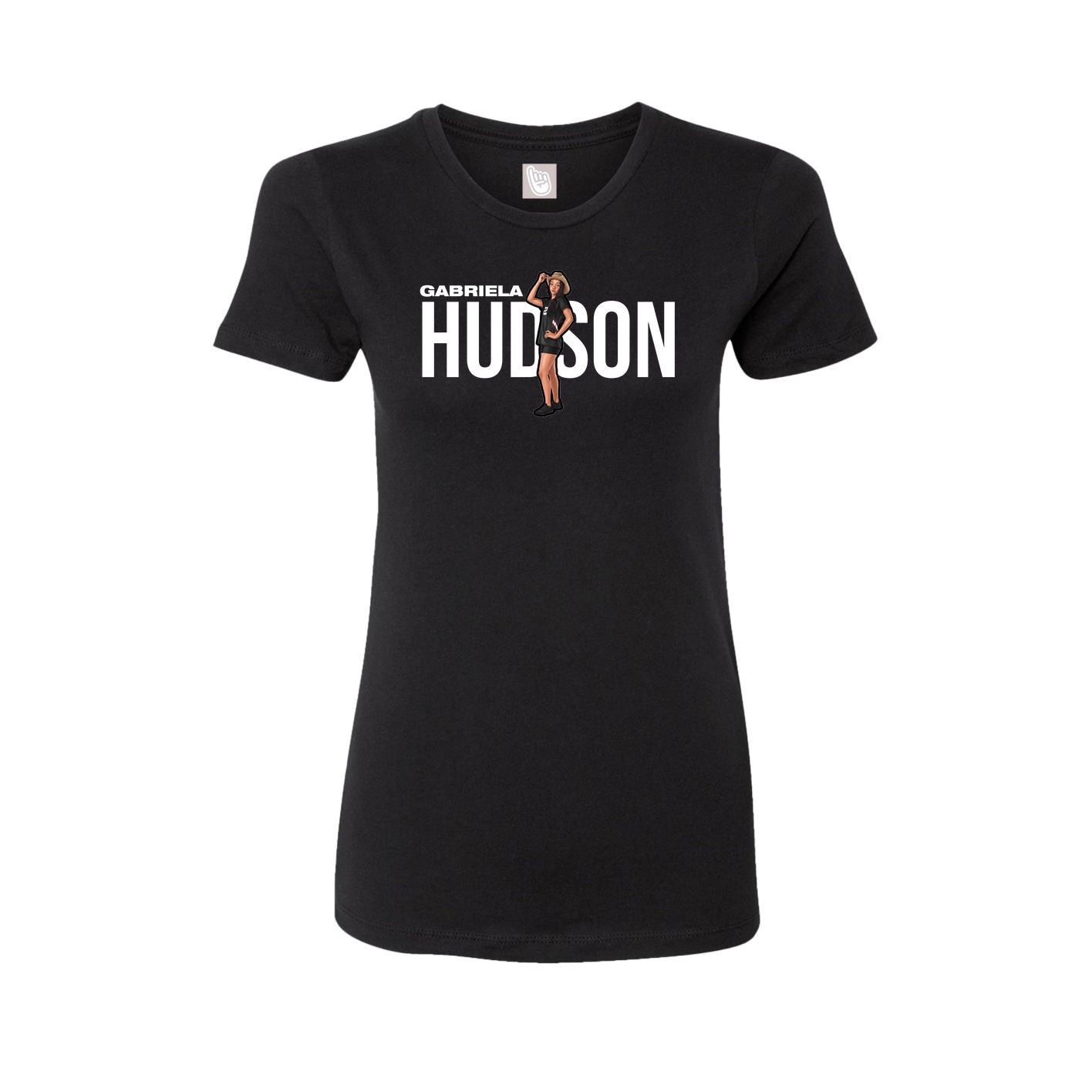Fitted Women's Tee — Player Name in Black