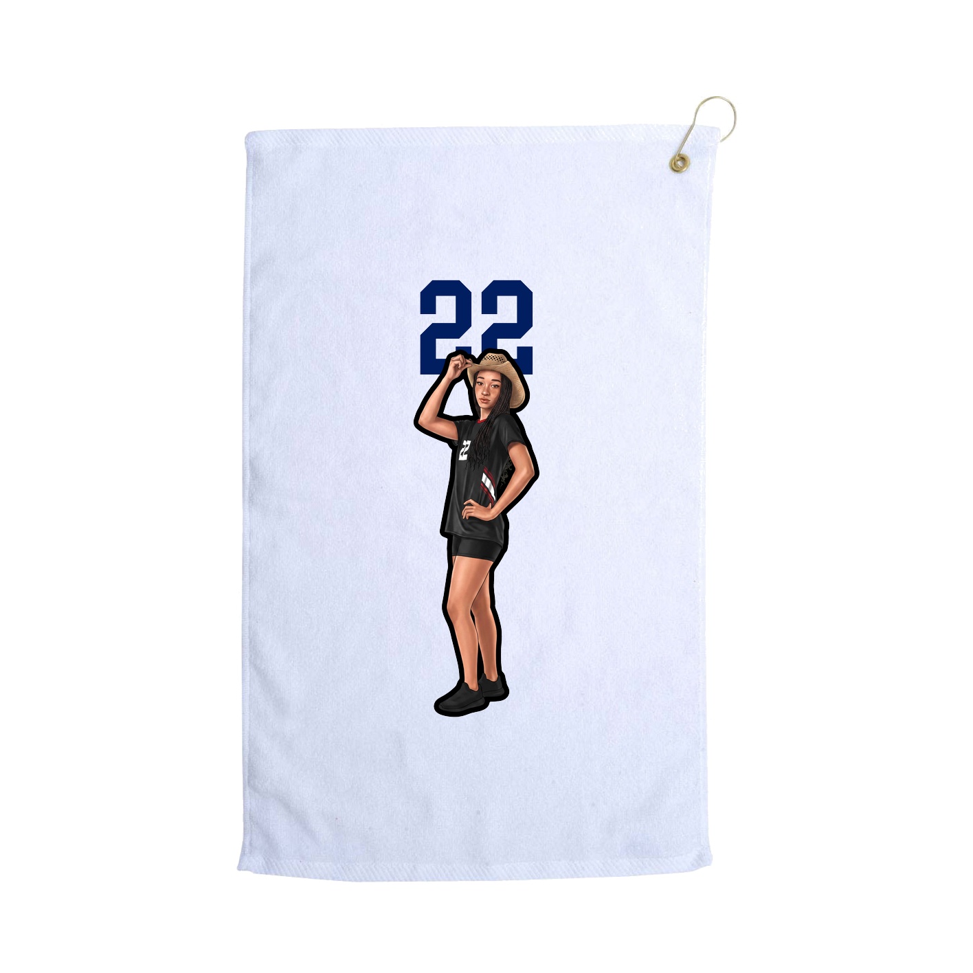 Golf Towel — Number Top in White