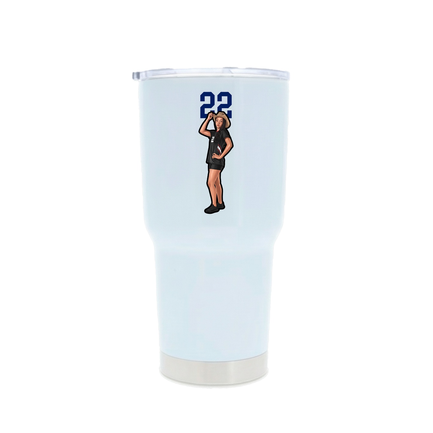 30oz Stainless Steel Tumbler — Number Top in White