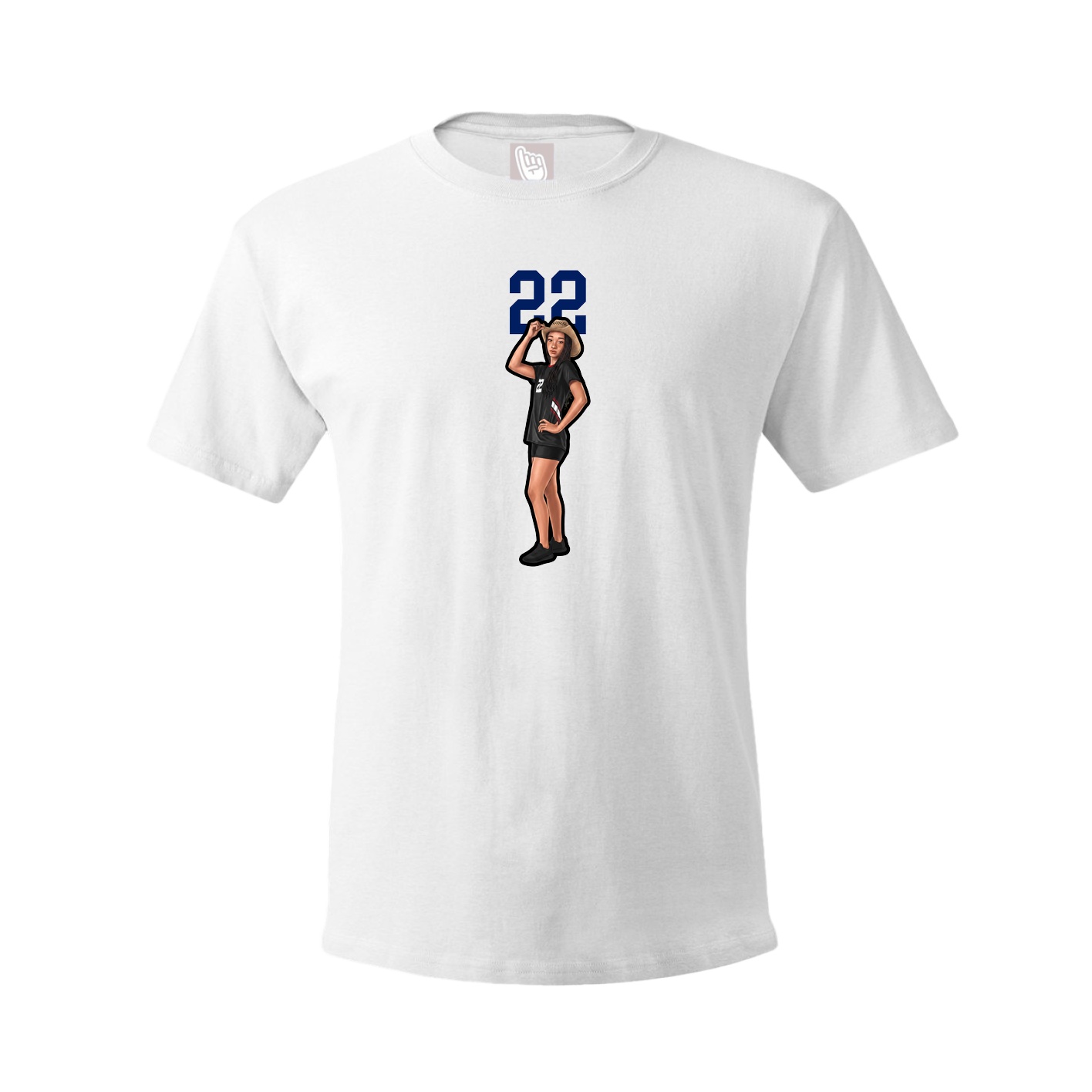 Youth Tee — Number Top in White