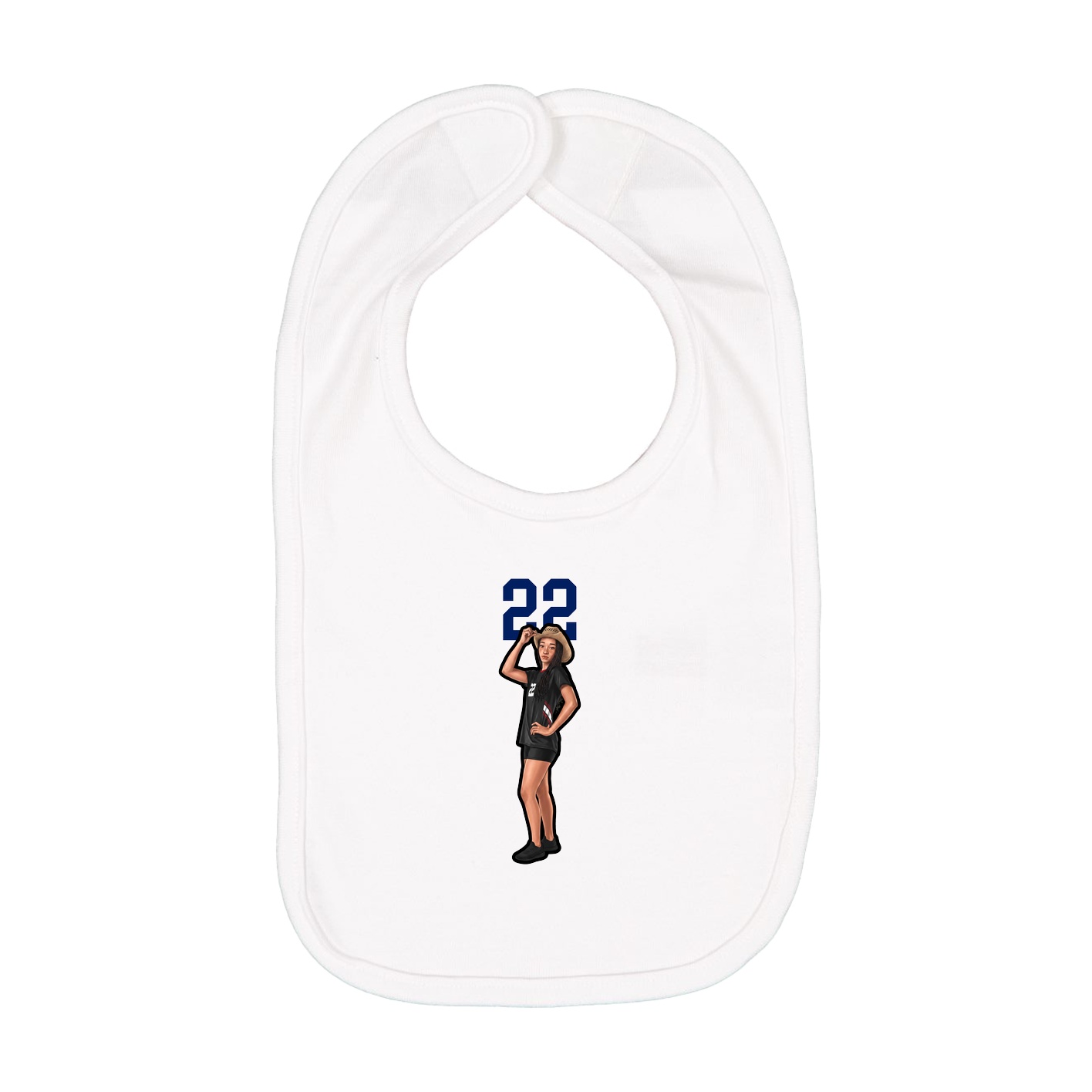 Infant Bib — Number Top in White