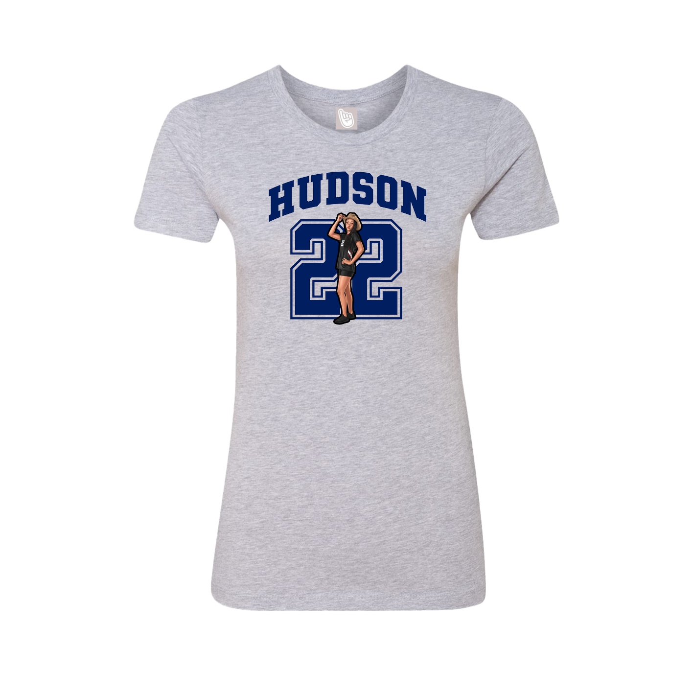 Fitted Women's Tee — Number in Grey